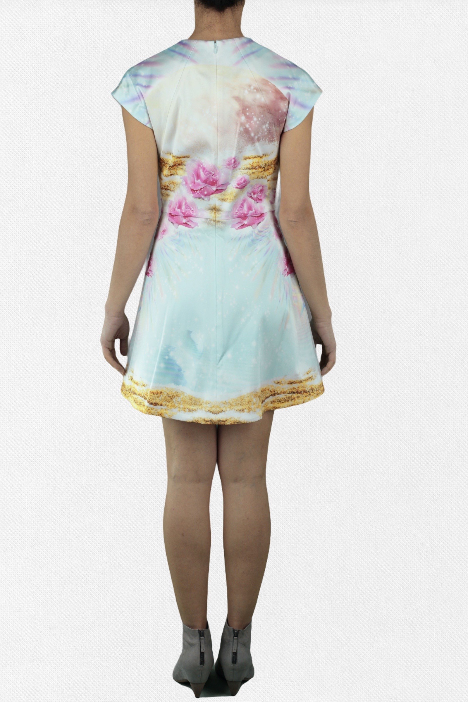  Short Dress Satin Printed Spacelips