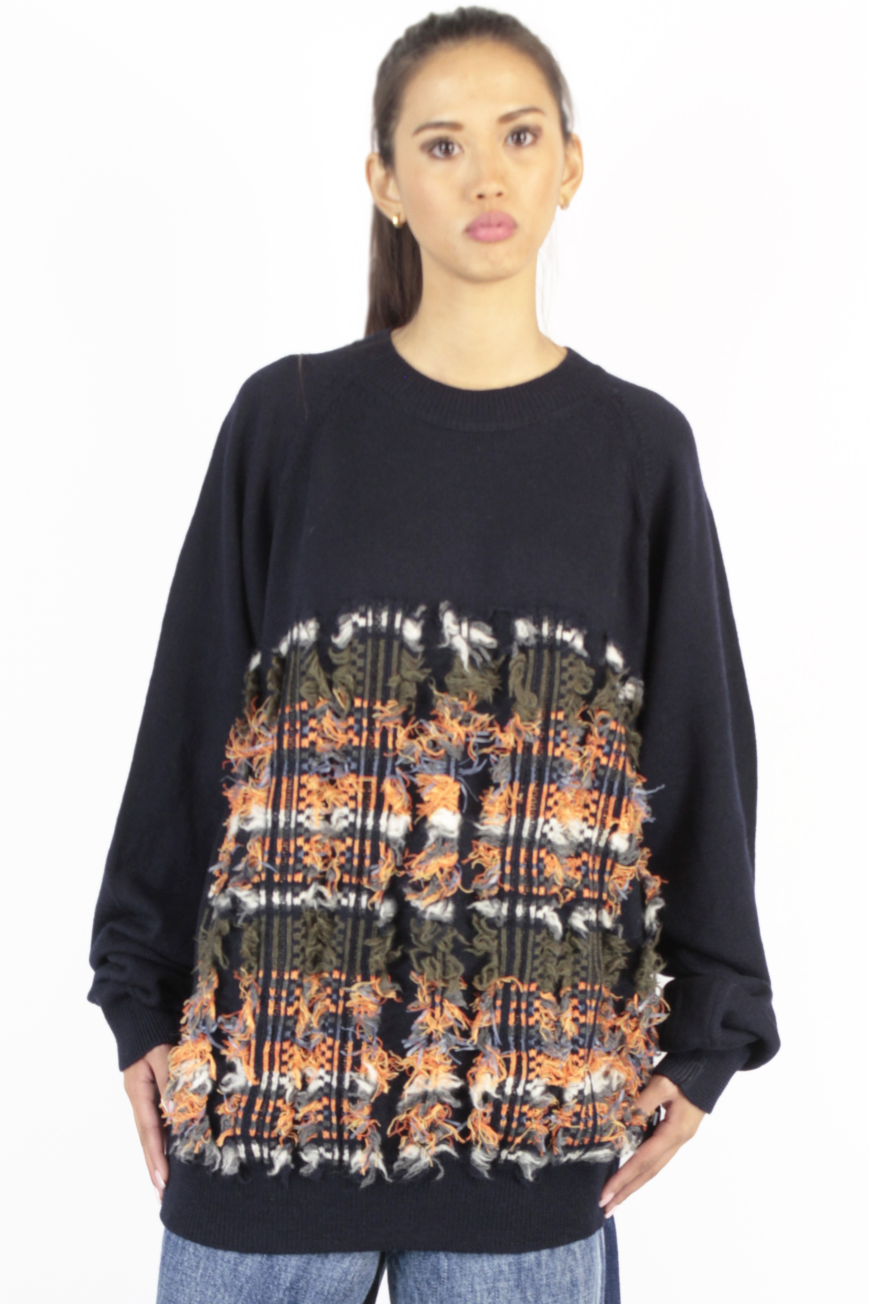Yohji Yamamoto CHANDAILS Raglan lattice Jumper