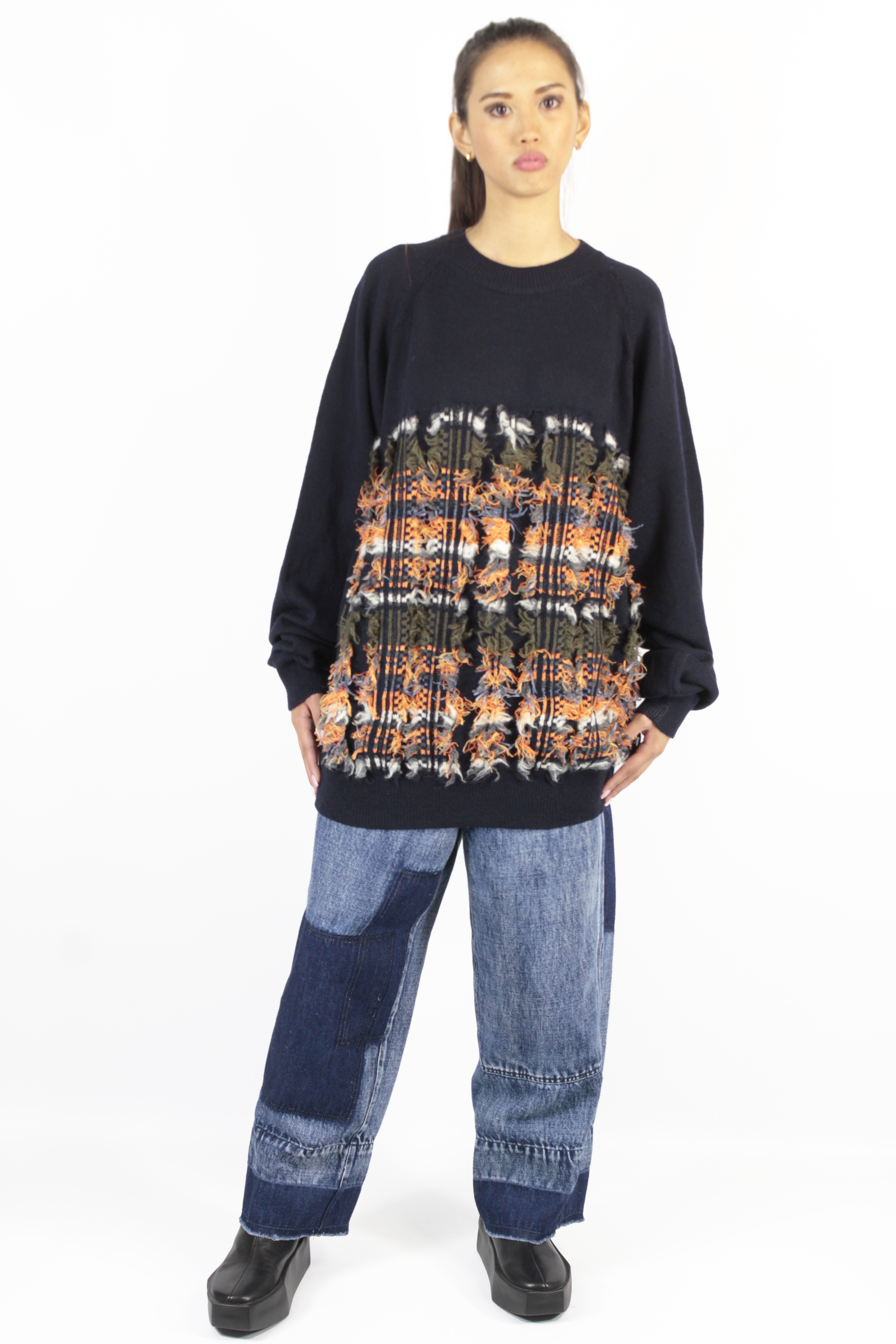 Yohji Yamamoto MAGLIE Raglan lattice Jumper