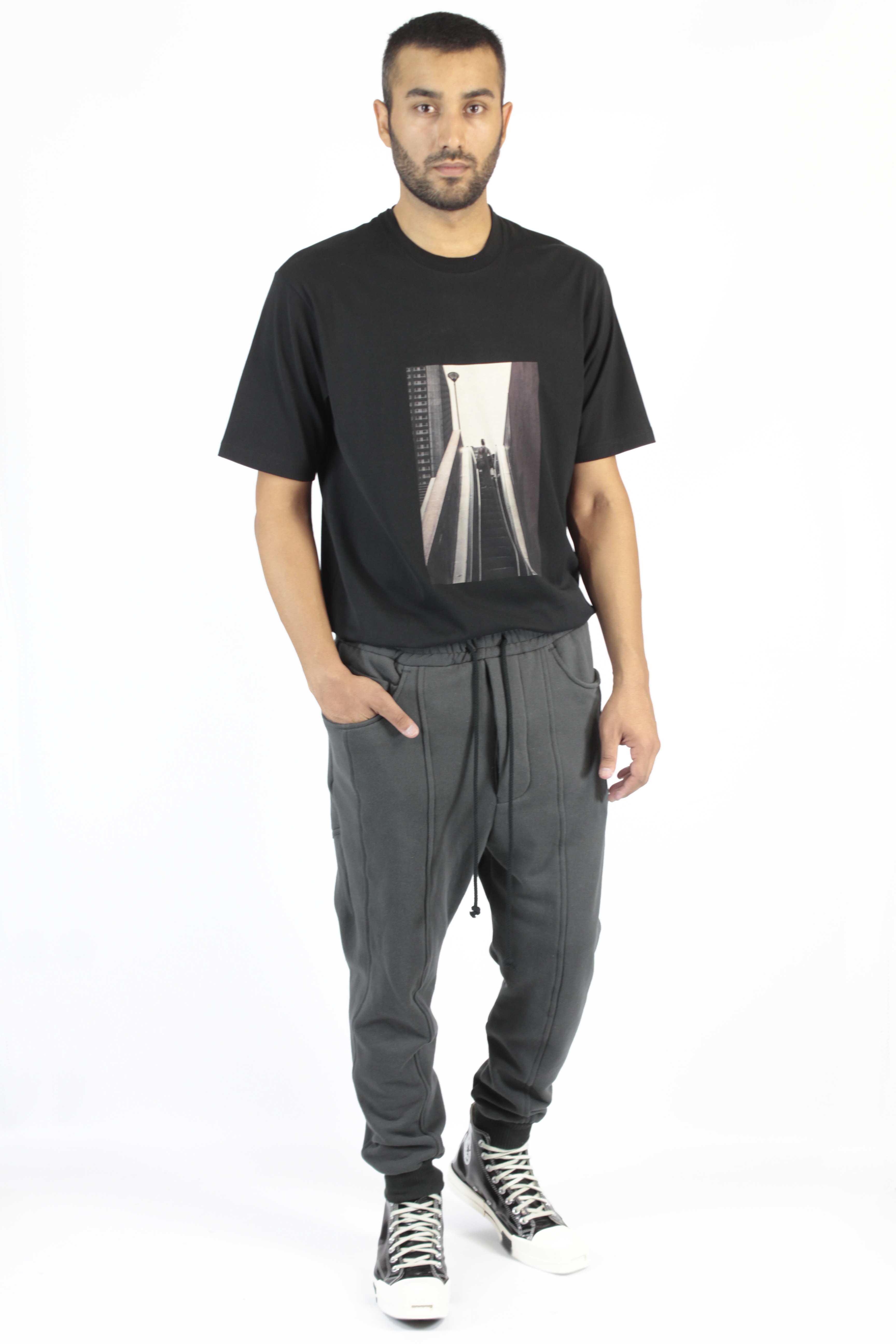 바지 Ribbed Panelled Pants