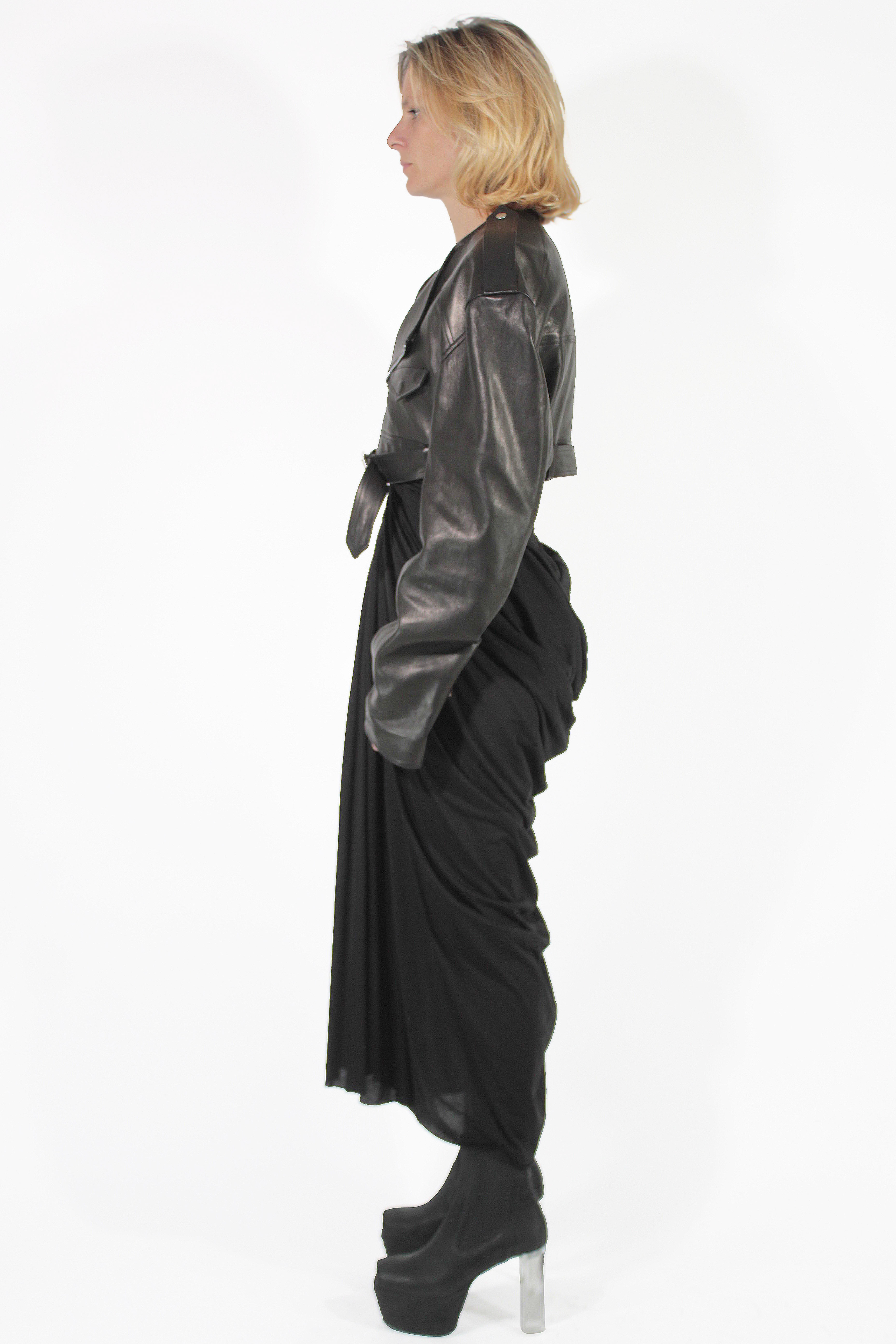 Rick Owens GIACCHE IN PELLE Micro Biker Jacket