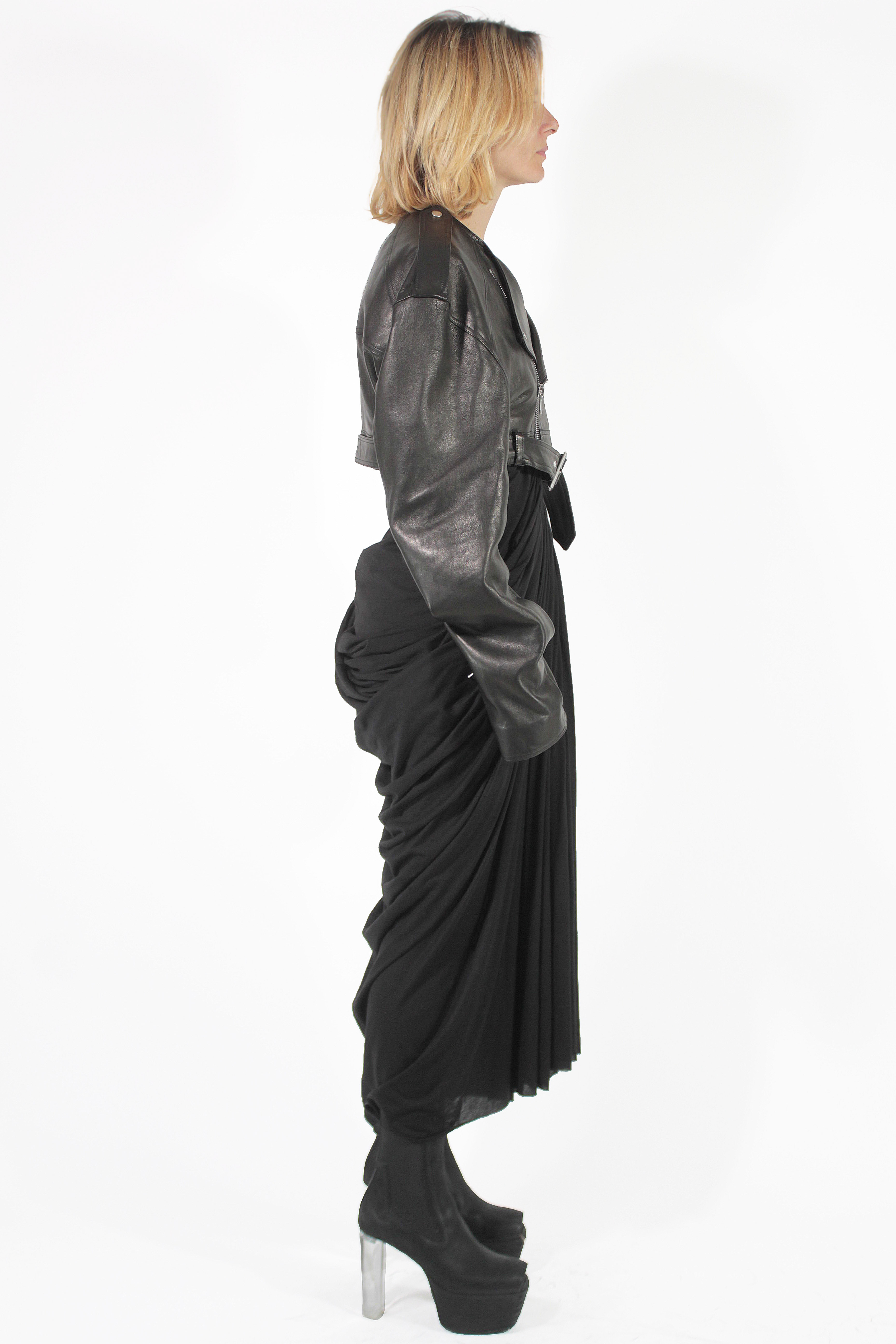 Rick Owens GIACCHE IN PELLE Micro Biker Jacket