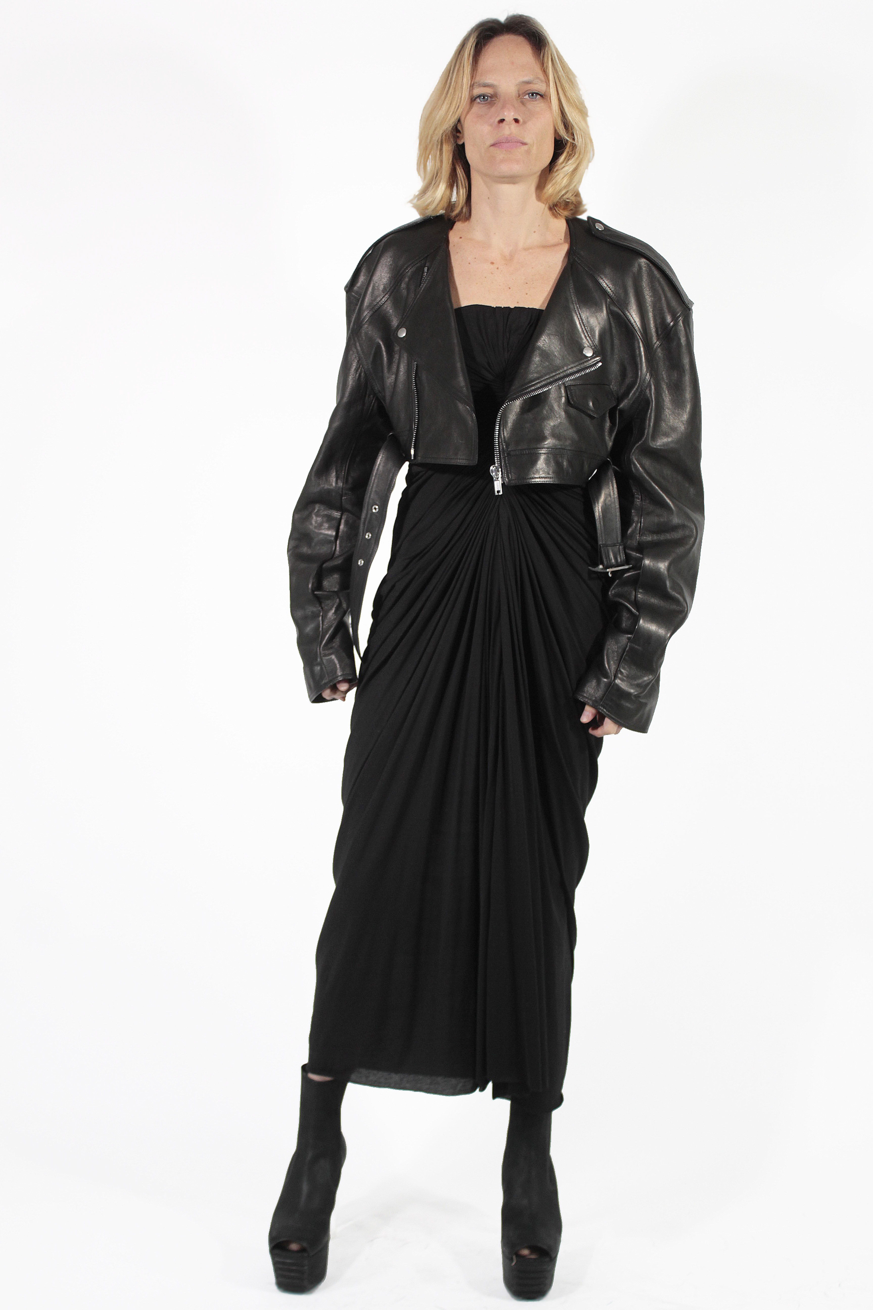 Rick Owens GIACCHE IN PELLE Micro Biker Jacket