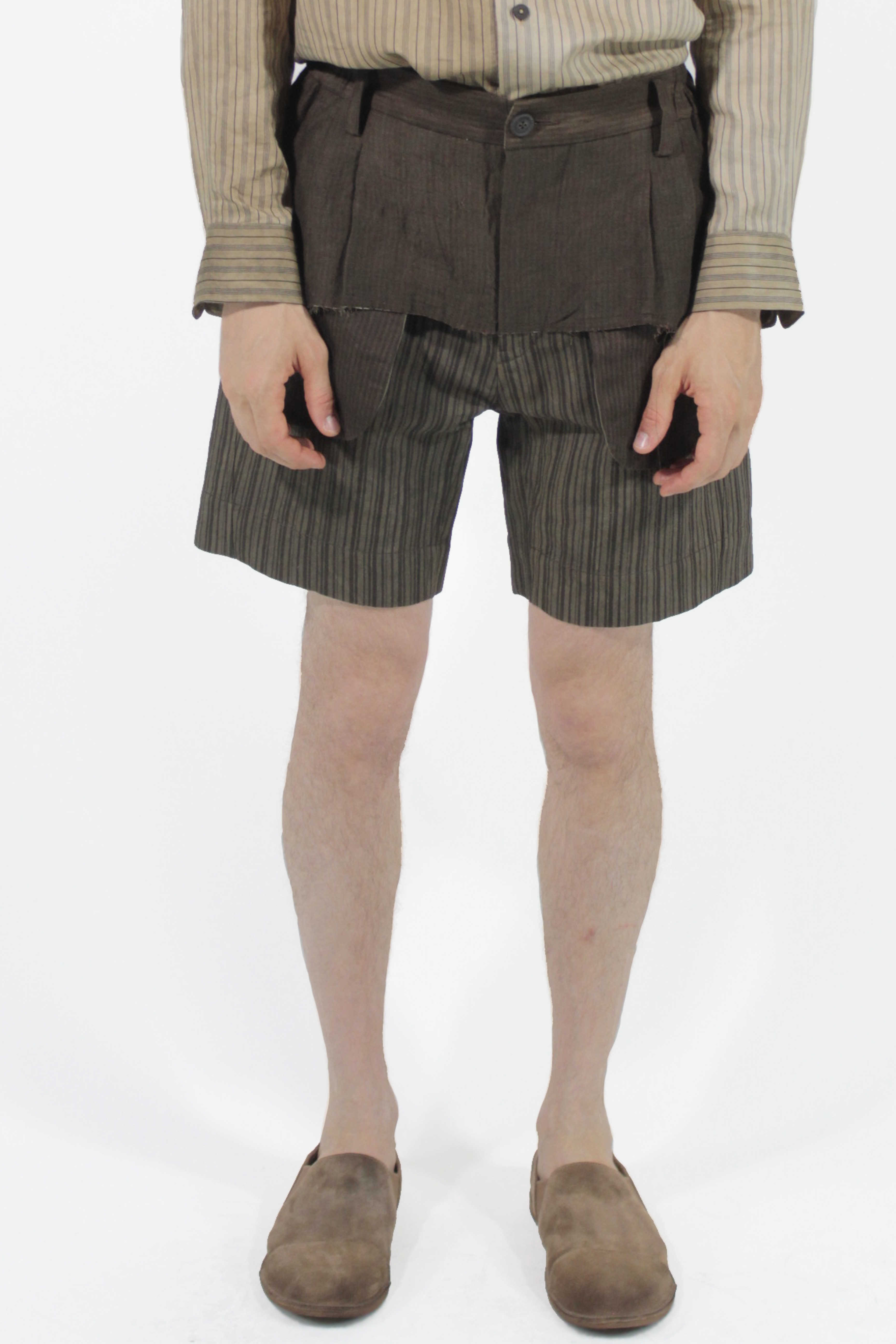 Ziggy Chen Pantalones Layered Deconstruction Shorts