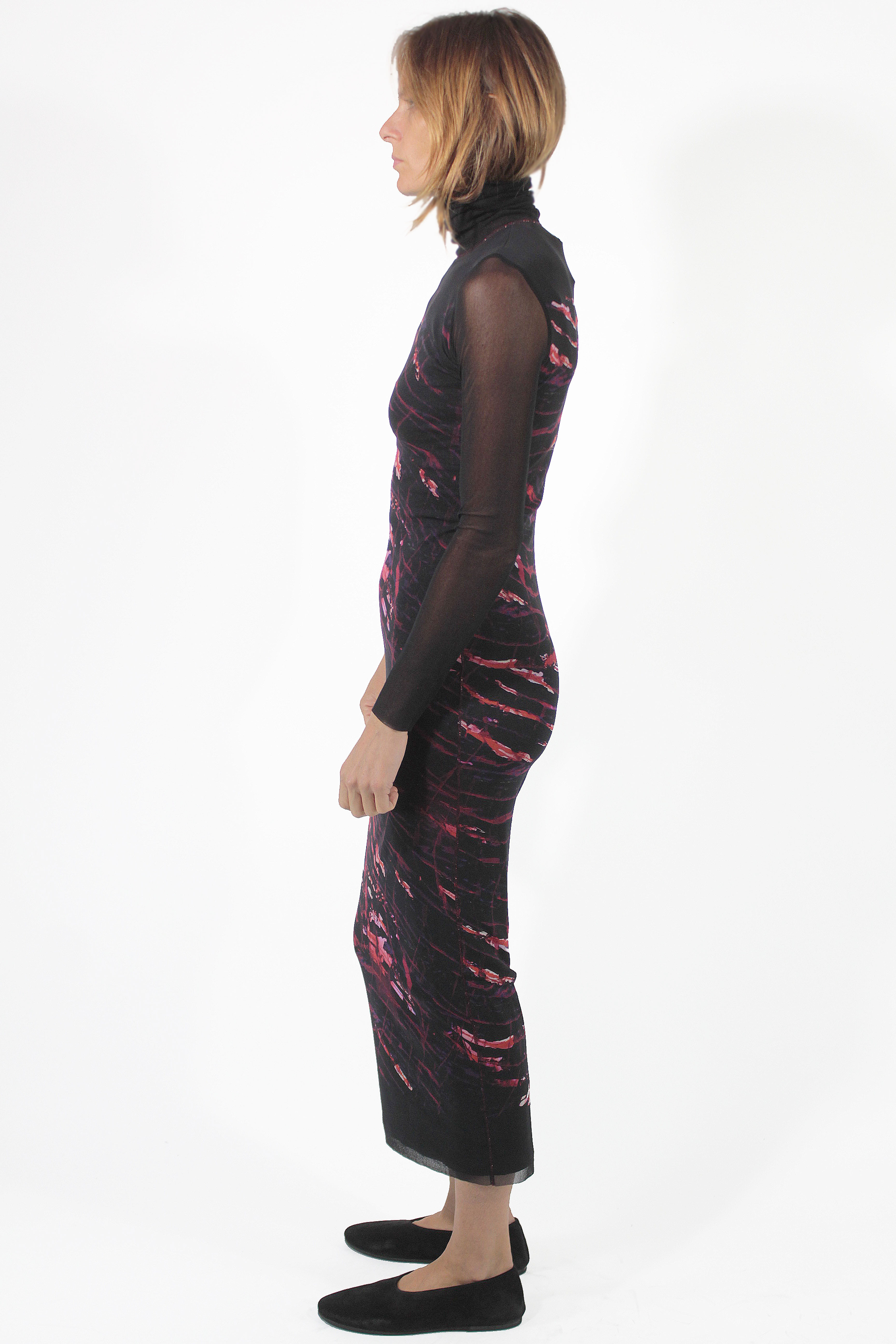 Fuzzi VESTIDOS Prune Long High Dress
