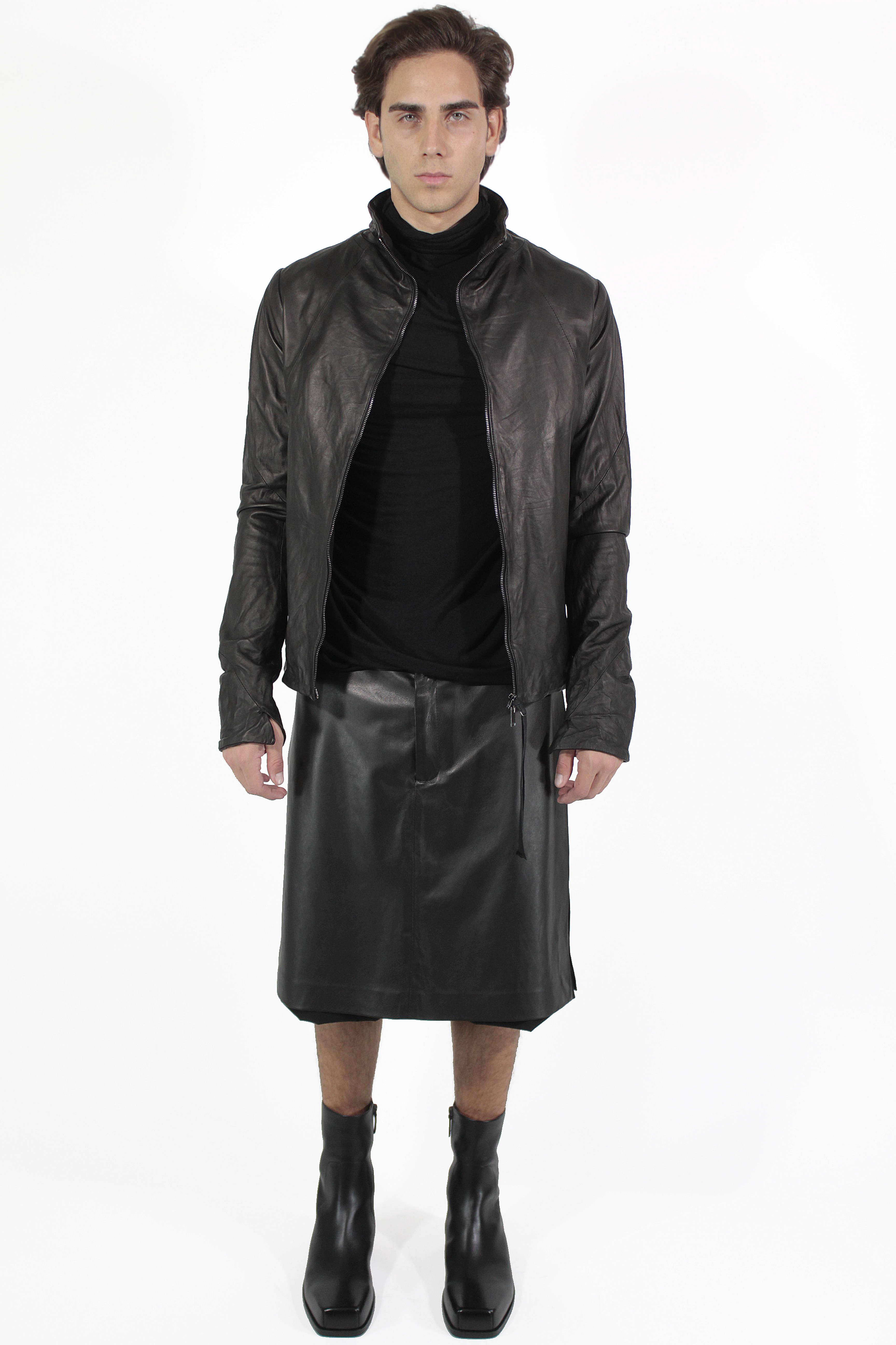 Giovanni Cavagna ジャケット Leather Zip Jacket