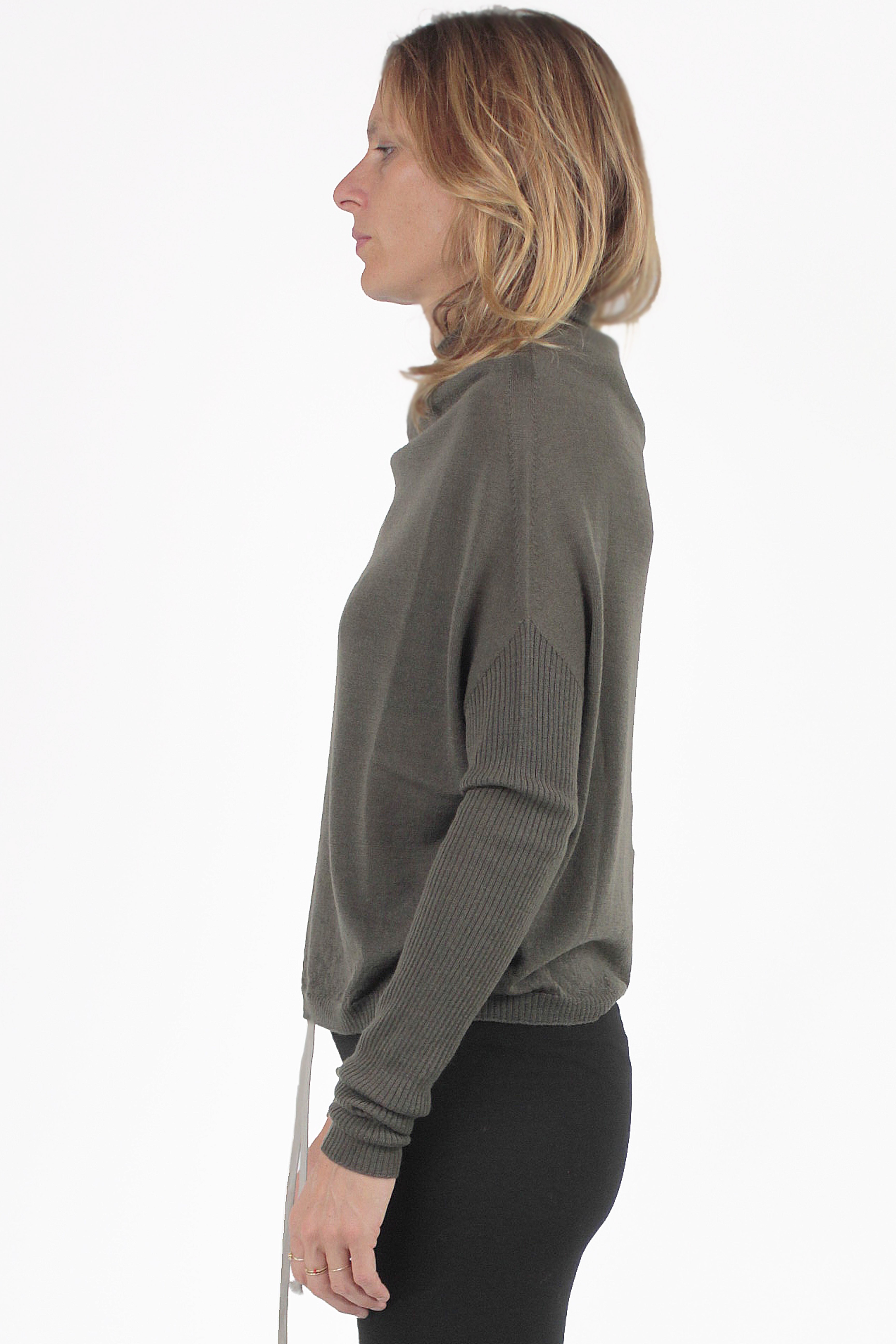 Rick Owens SWEATERS Crater Cropped Sweater