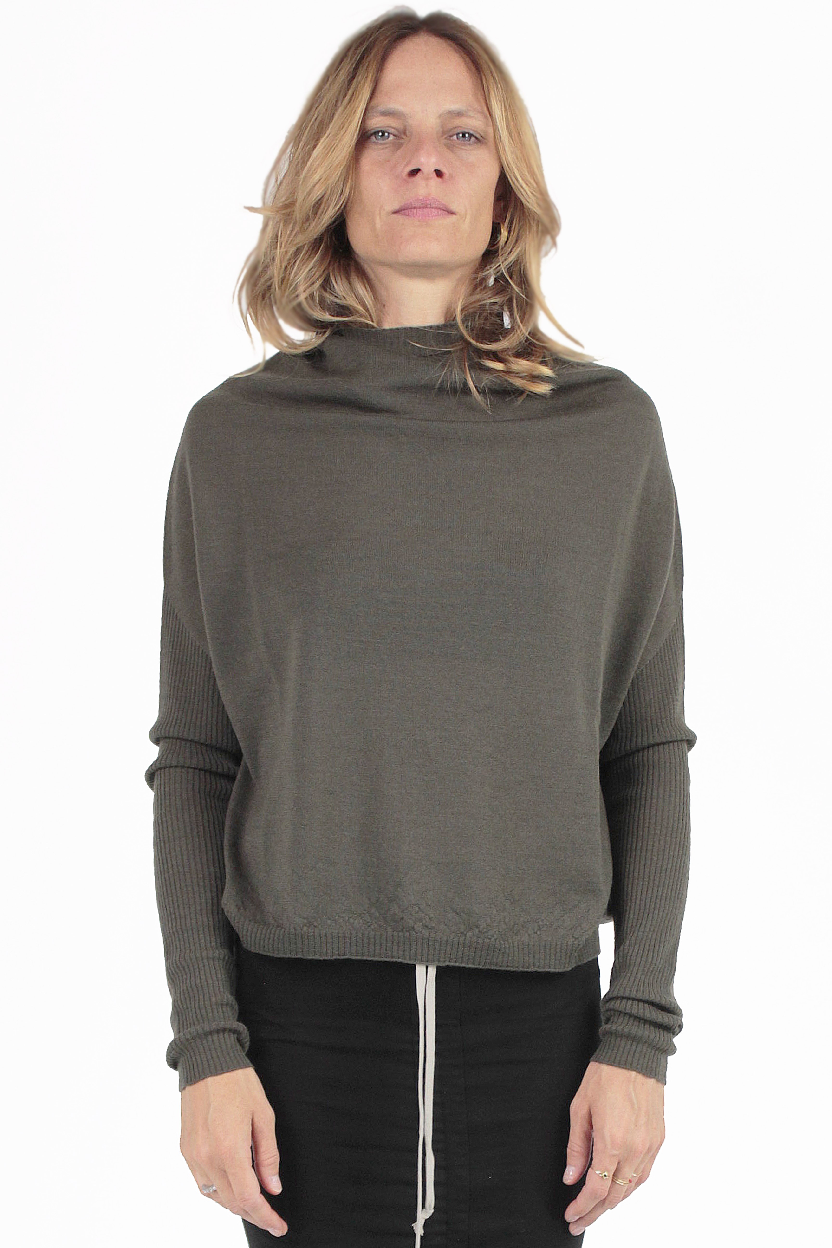 Rick Owens SWEATERS Crater Cropped Sweater