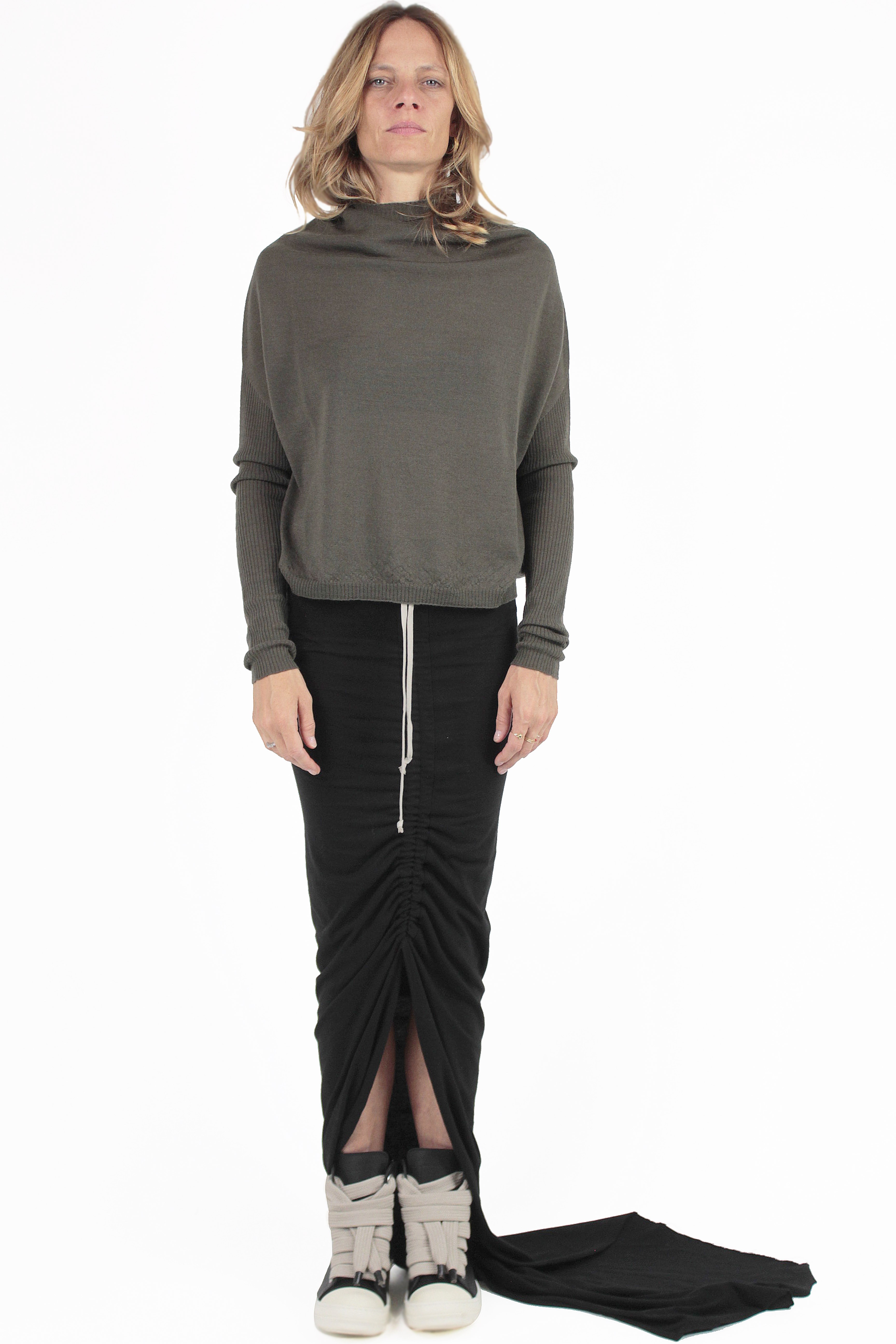 Rick Owens SWEATERS Crater Cropped Sweater