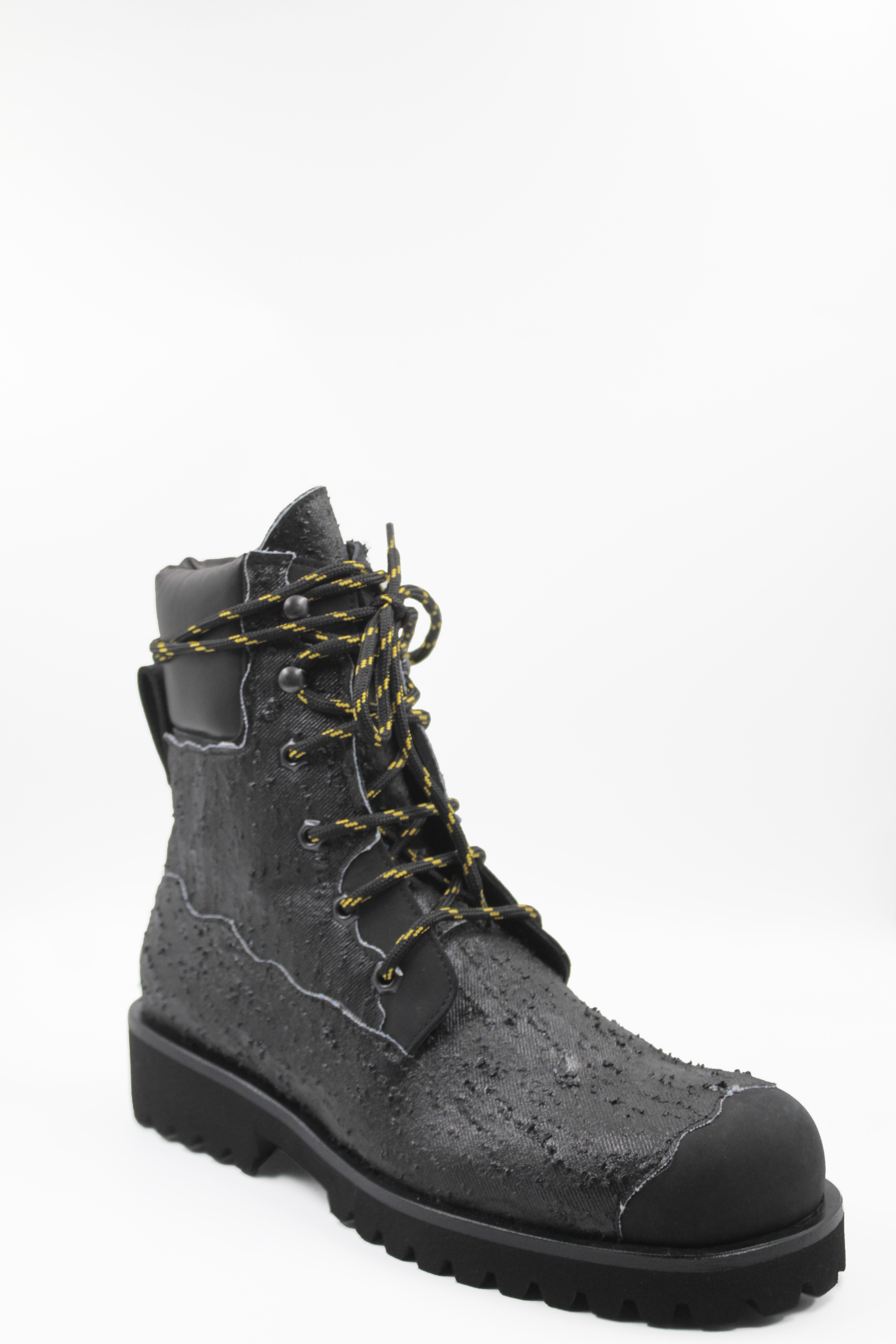 Mattia Capezzani Bottes Scratched Denim Boots