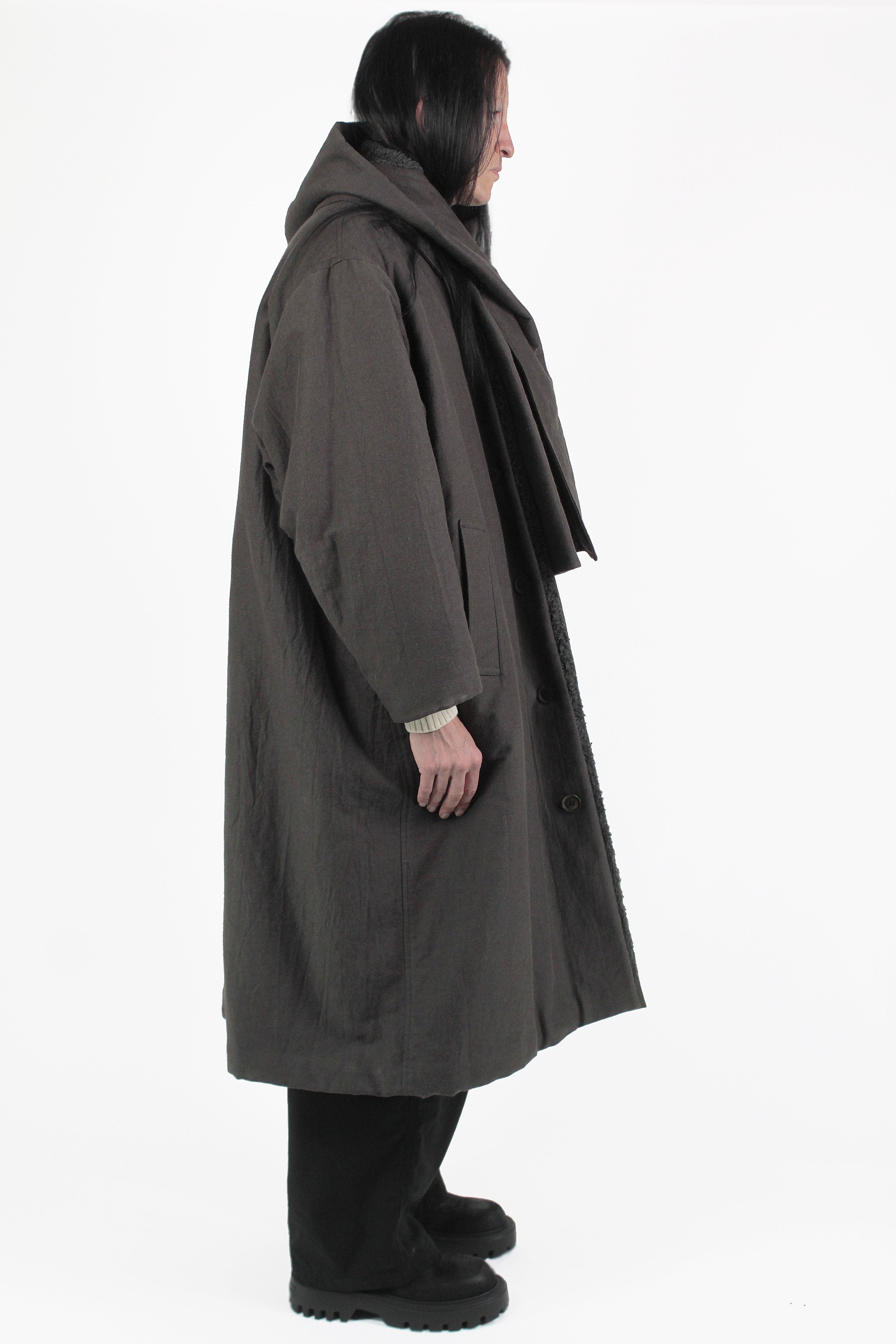 Yohji Yamamoto Abrigos U-detachable Hoodie Coat