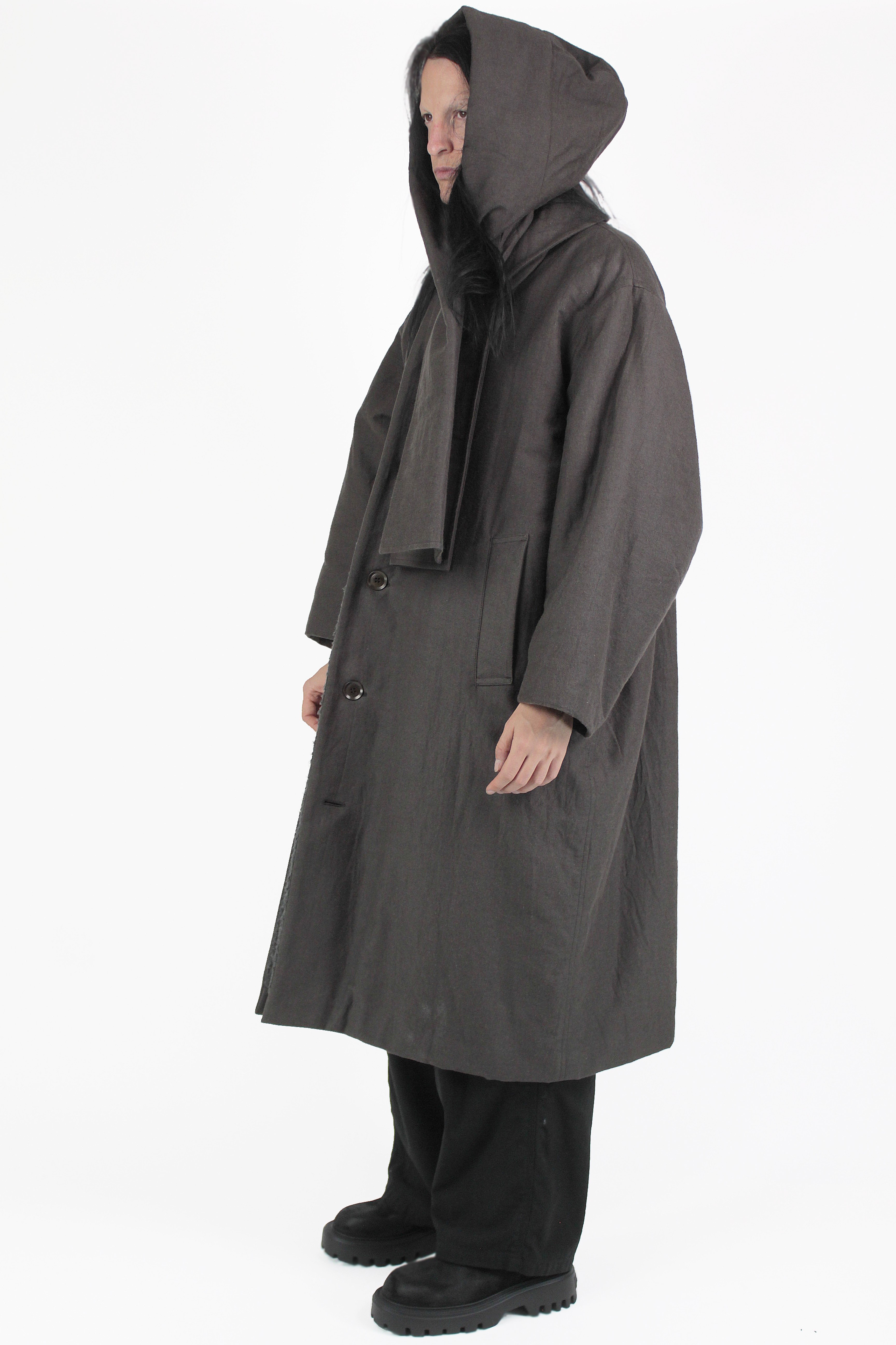 Yohji Yamamoto Abrigos U-detachable Hoodie Coat