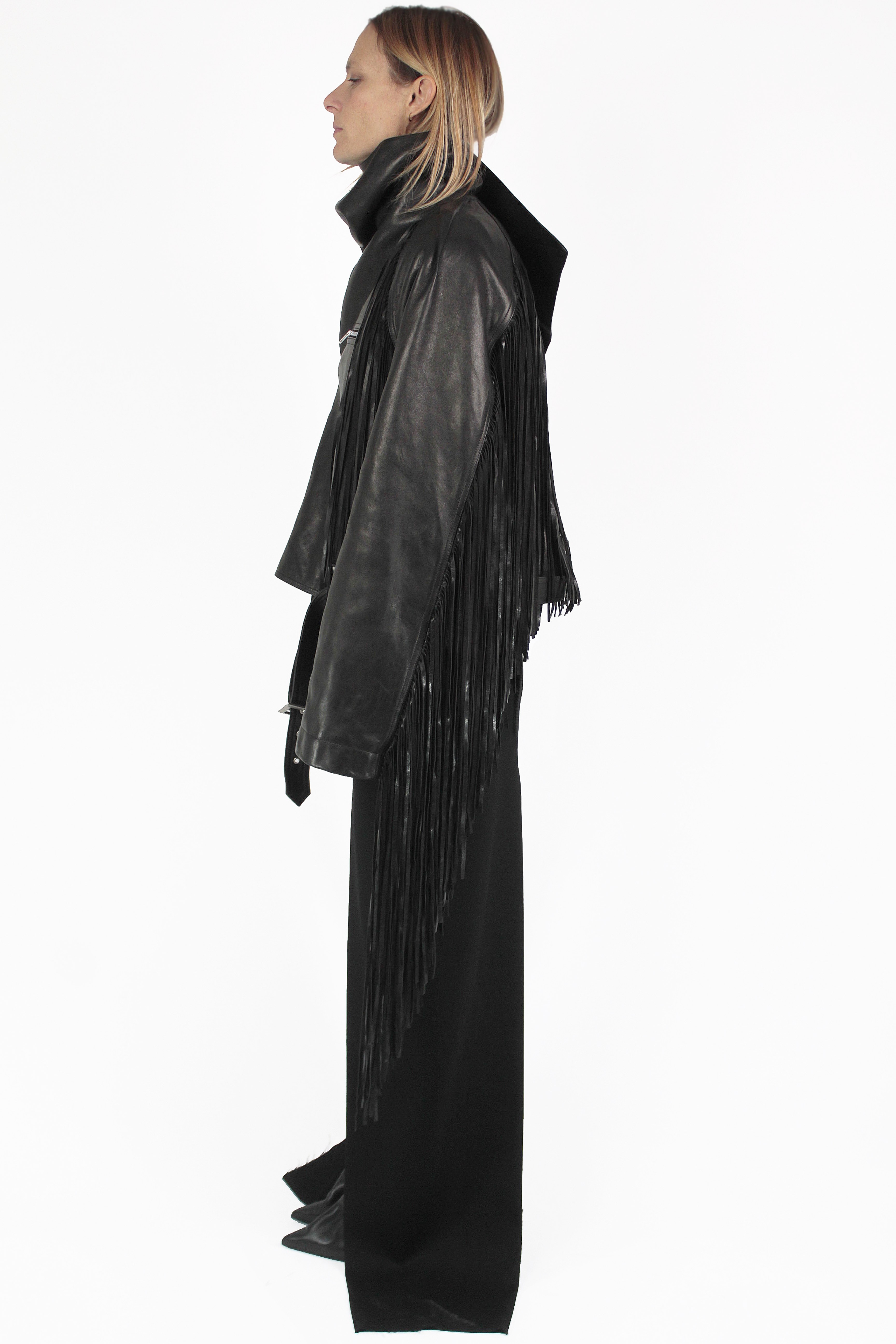 Rick Owens Vestes en Cuir Cropped Scarflight Jacket