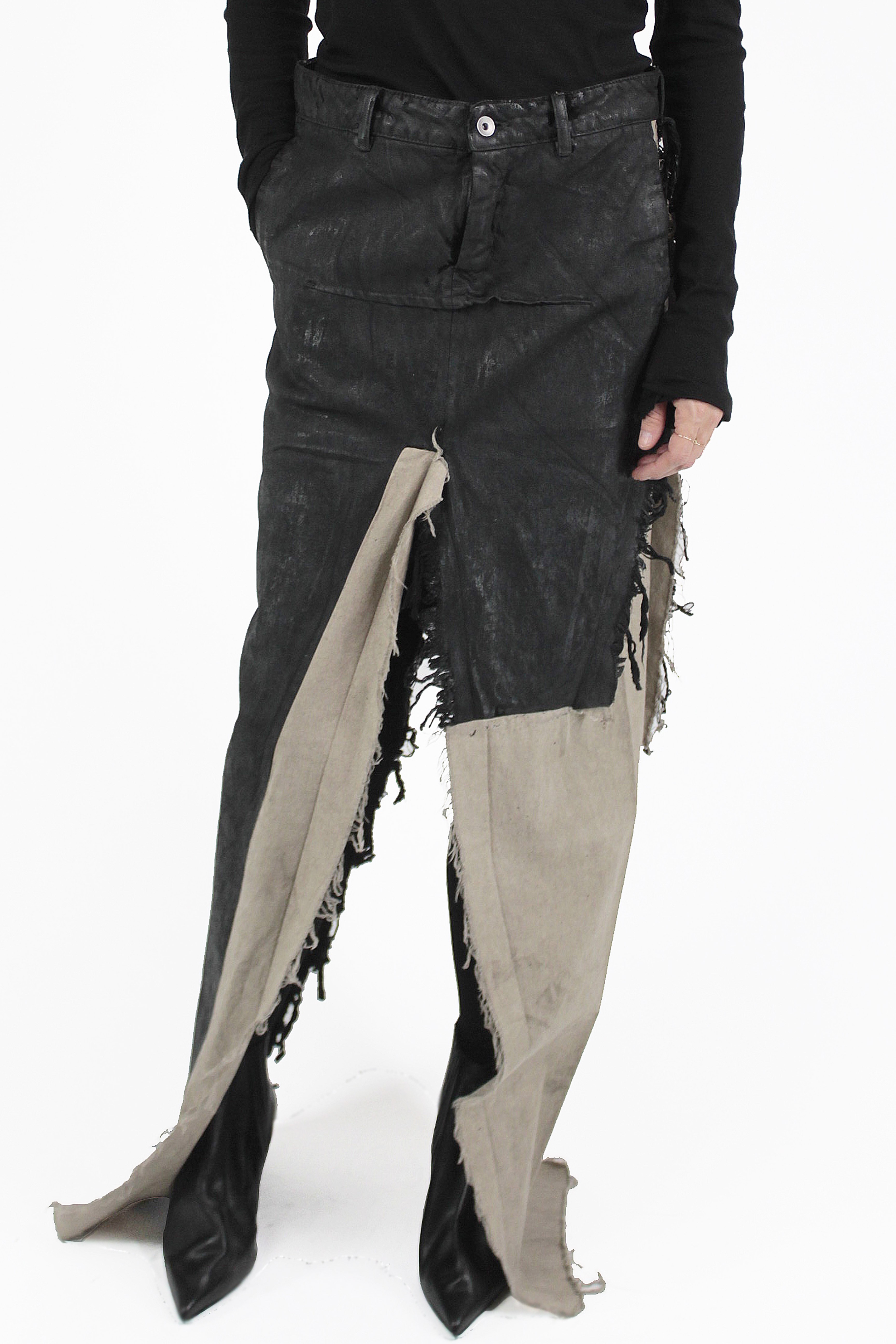 Rick Owens ROCKE Sliced Denim Skirt
