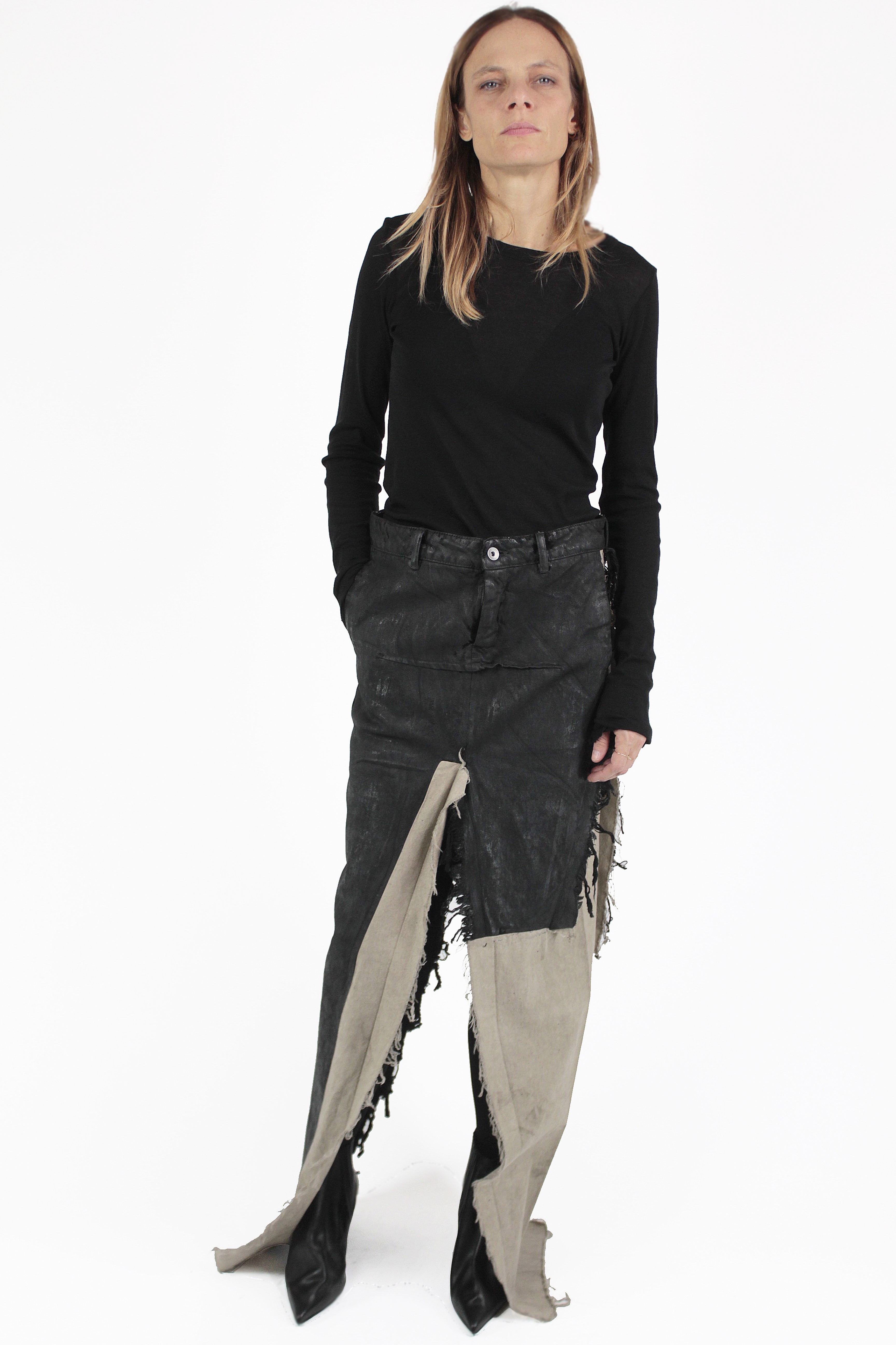 Rick Owens JUPES Sliced Denim Skirt