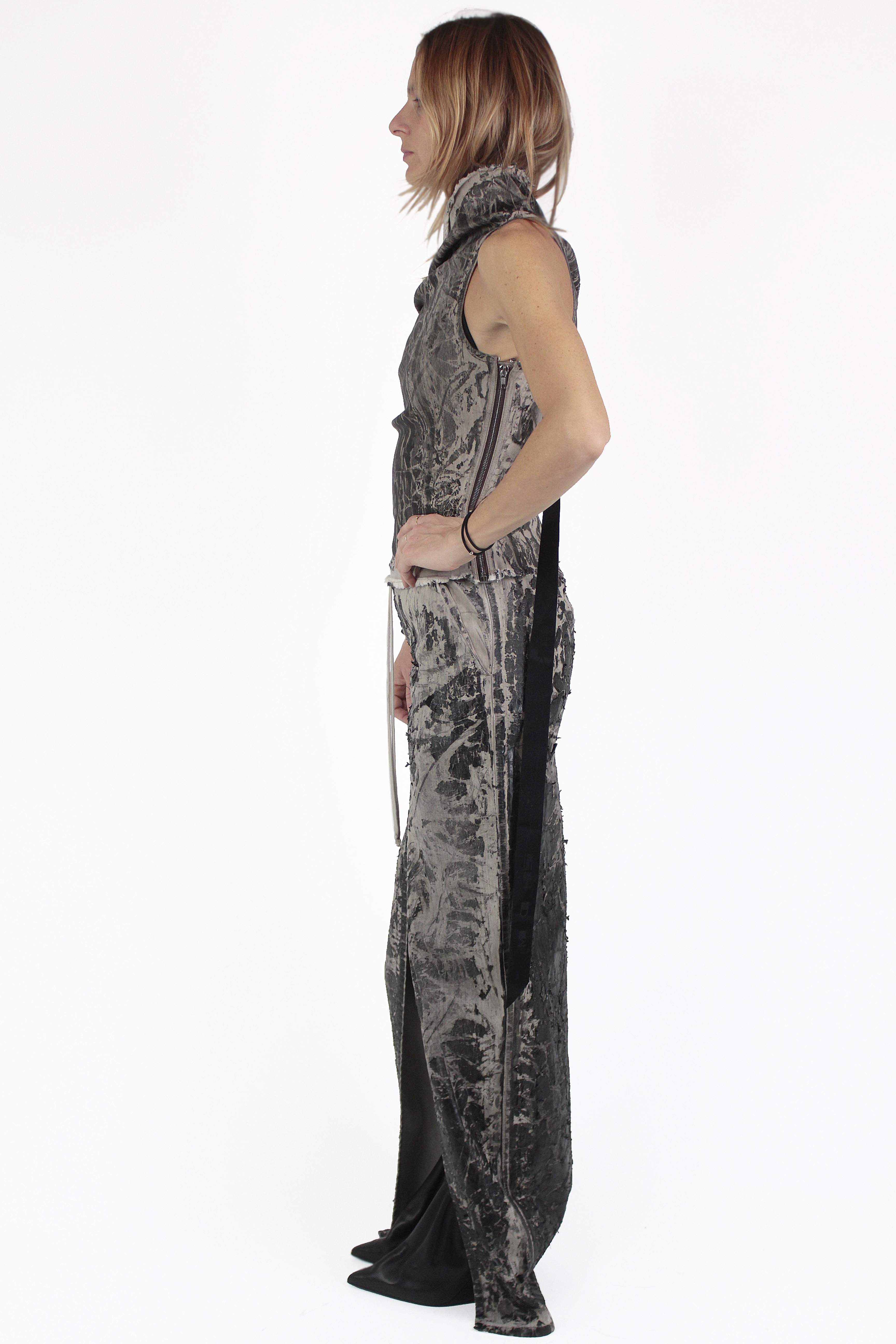 Rick Owens 짧은 티셔츠 Athena Denim D Top