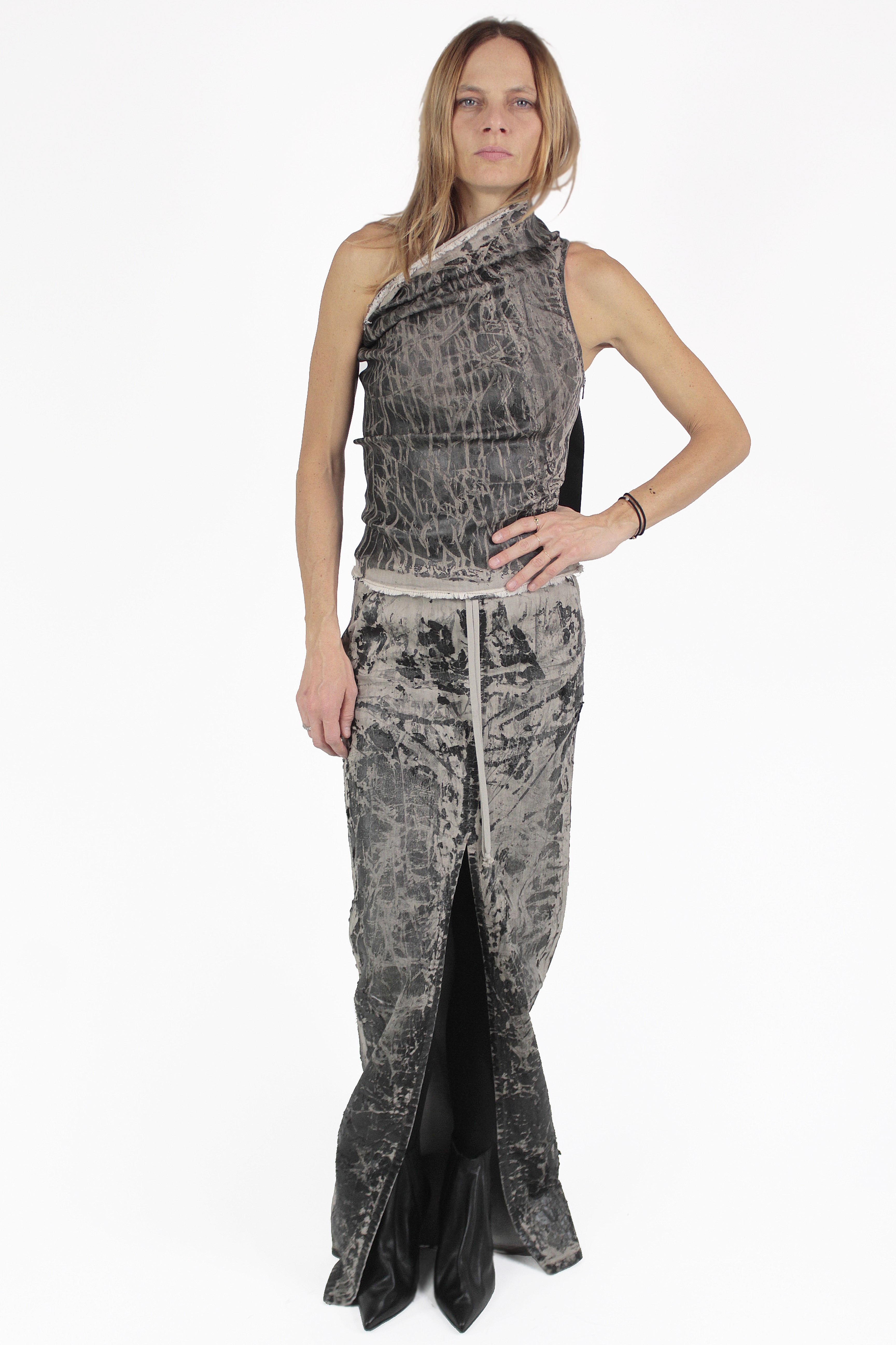 Rick Owens 짧은 티셔츠 Athena Denim D Top