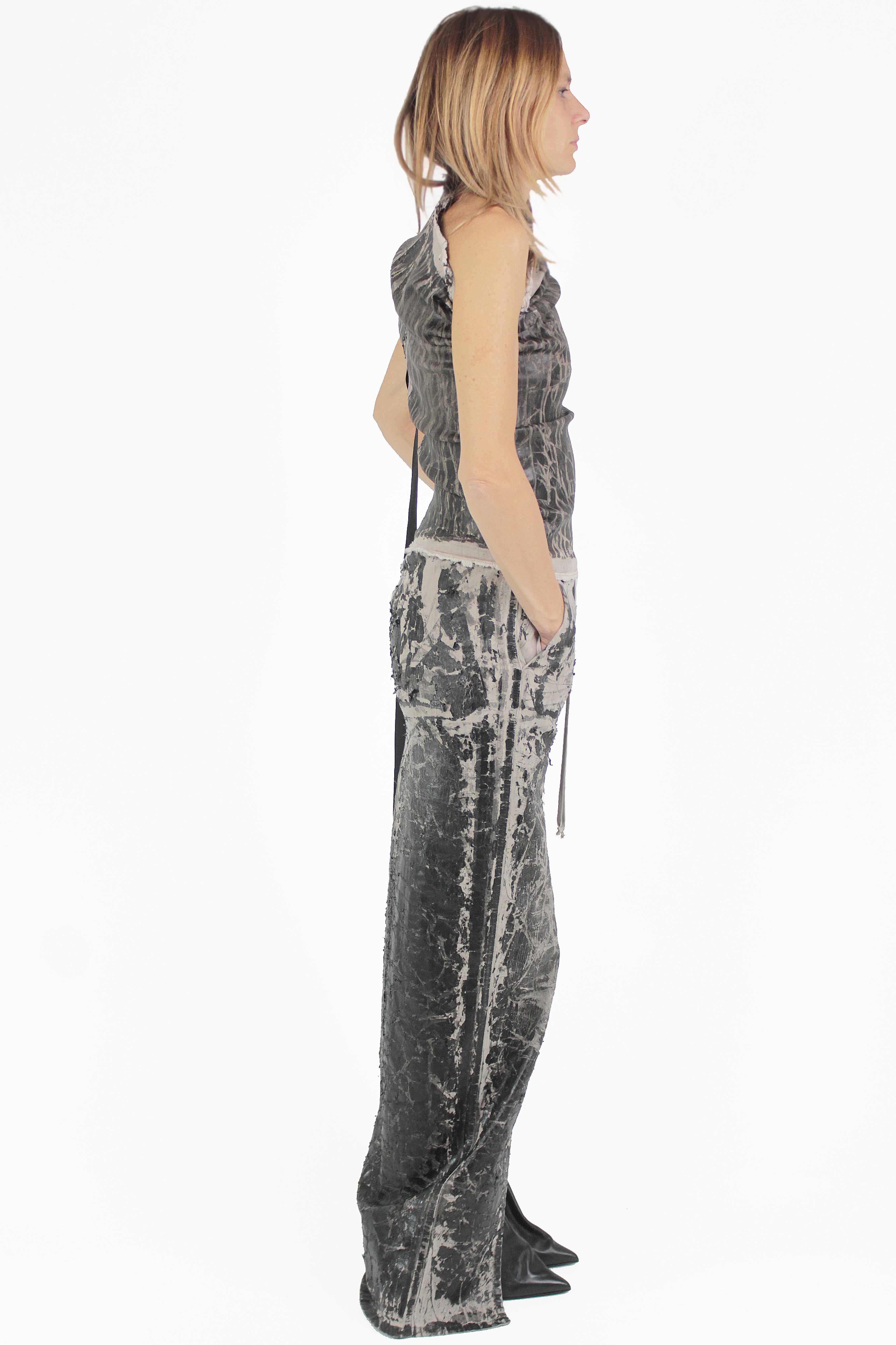 Rick Owens 짧은 티셔츠 Athena Denim D Top