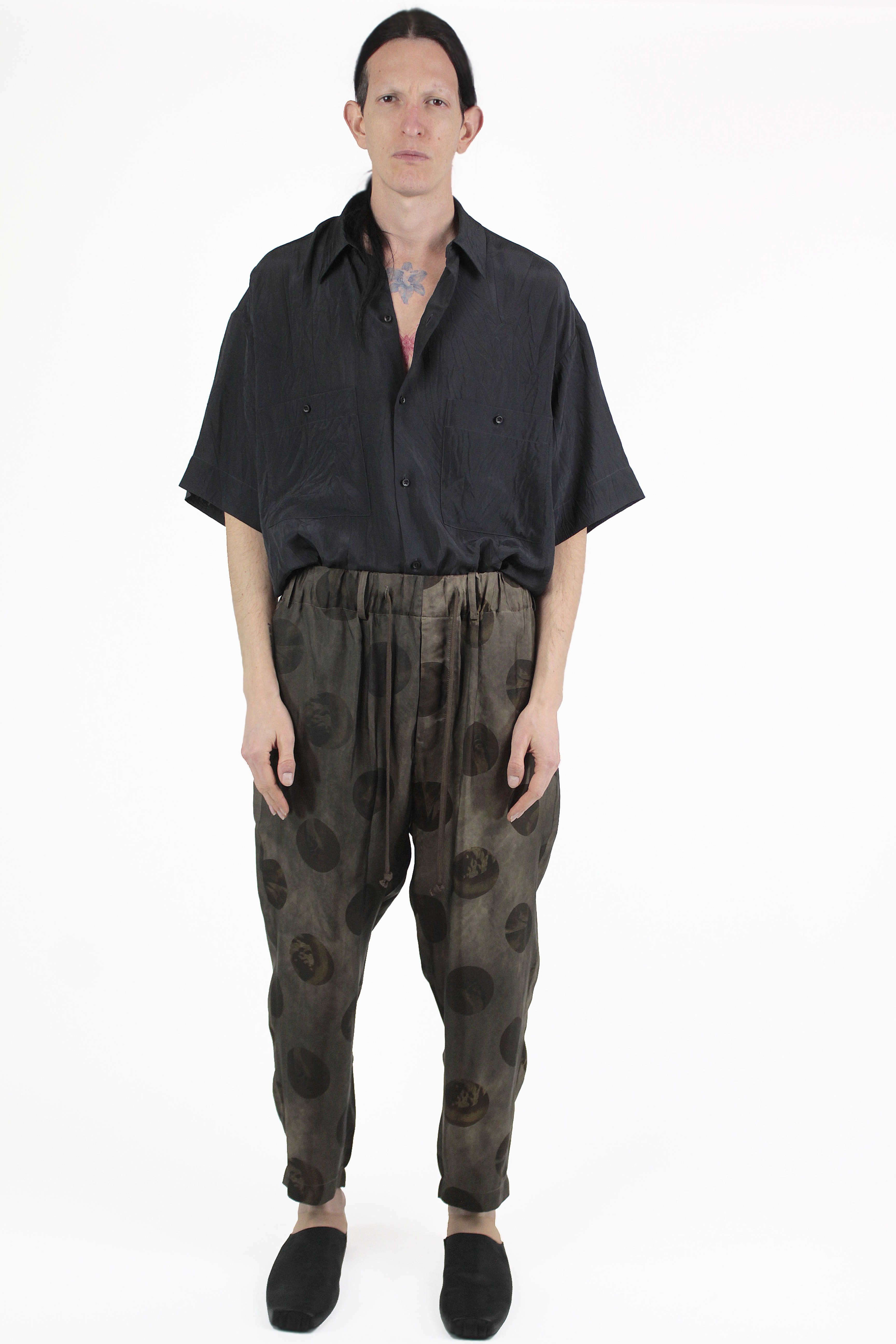 Uma Wang Pantalons Pigiama Cropped Pants