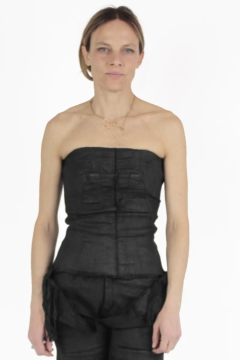 Rick Owens Kurzes Hemd Bustier Denim Top