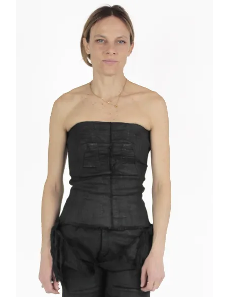 Rick Owens Kurzes Hemd Bustier Denim Top