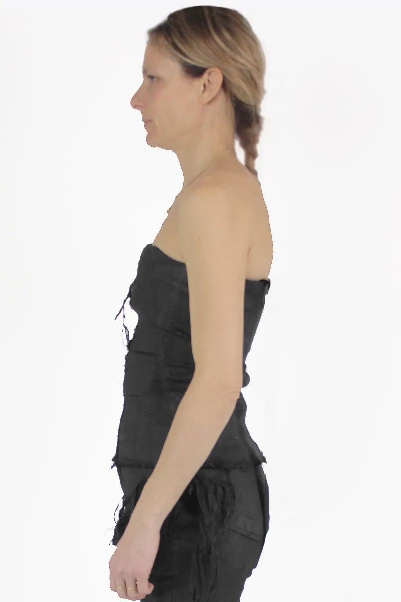 Rick Owens Kurzes Hemd Bustier Denim Top
