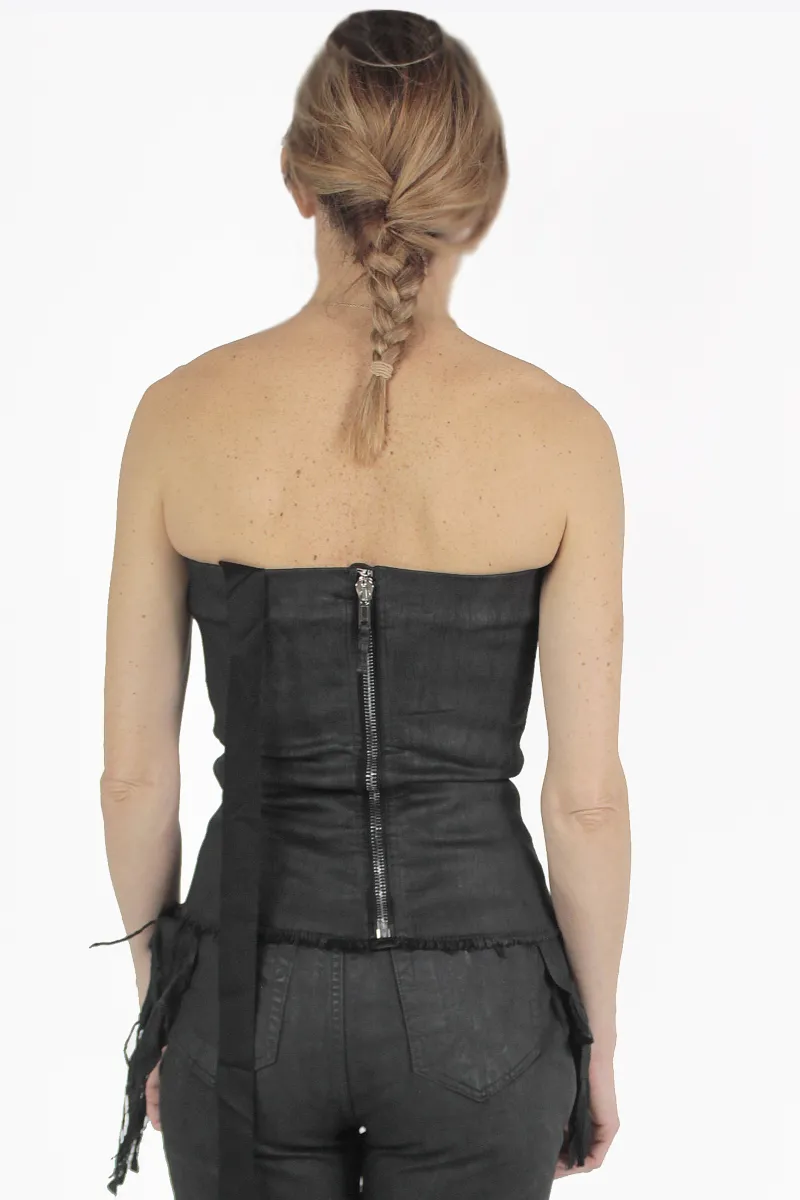 Rick Owens Kurzes Hemd Bustier Denim Top