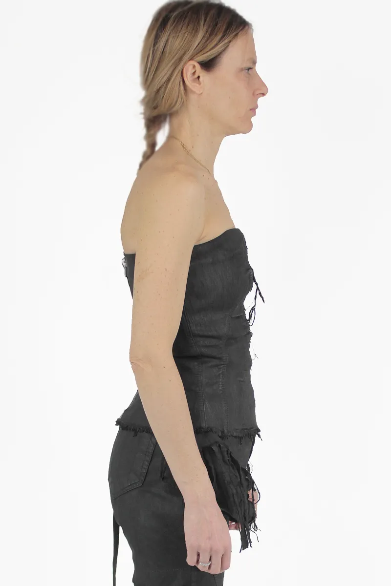 Rick Owens Kurzes Hemd Bustier Denim Top