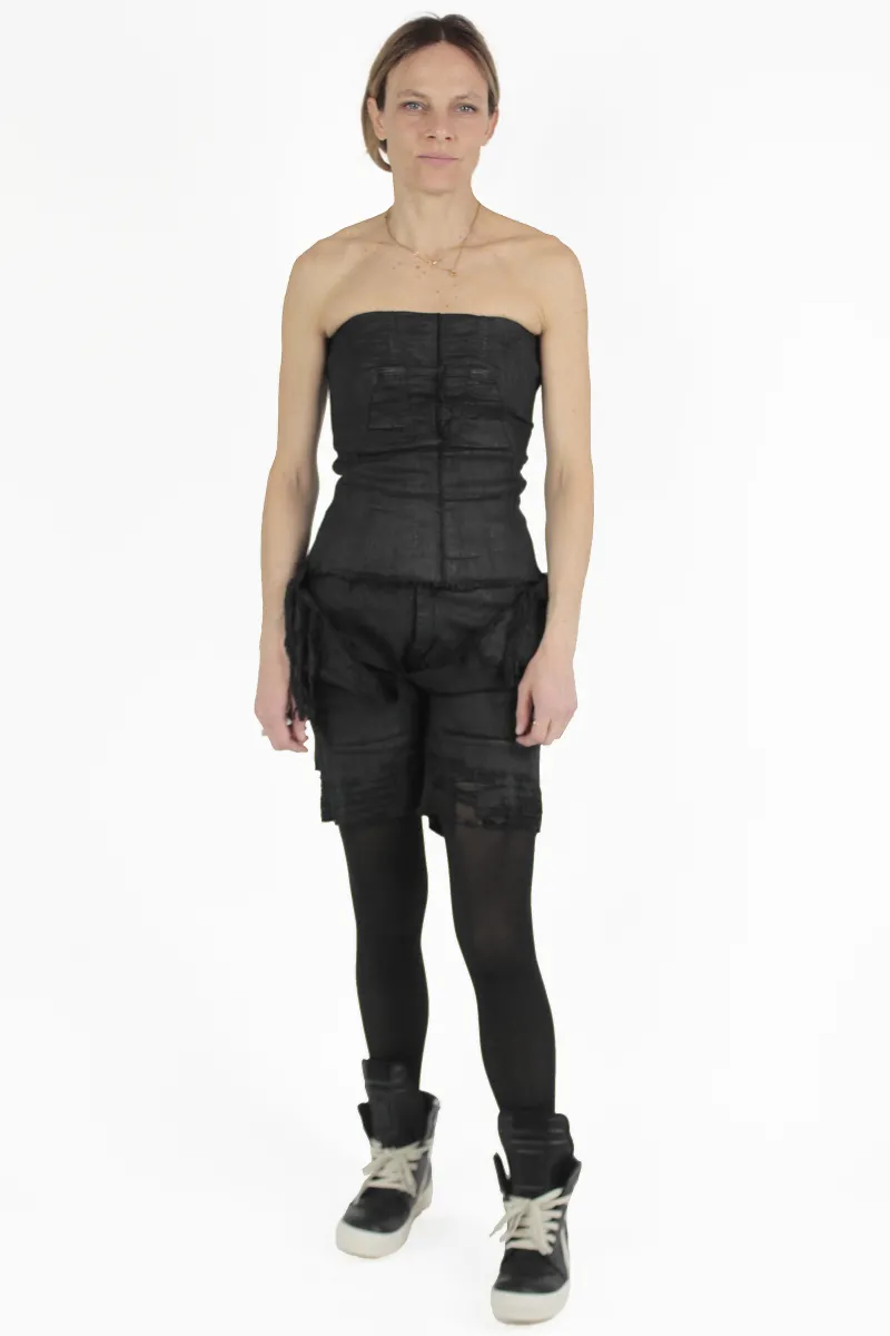 Rick Owens Kurzes Hemd Bustier Denim Top