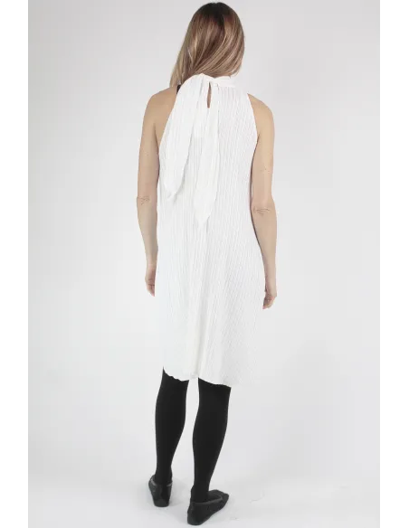 Gongdid Design VESTIDOS Pleats Halter Dress