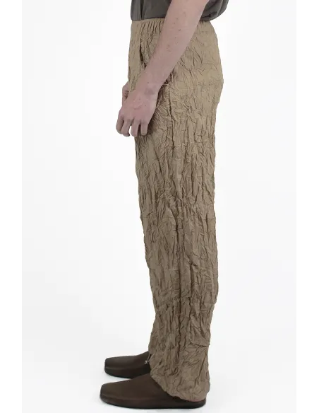 Gongdid Design Pantalones Crumpled Pleated Pants
