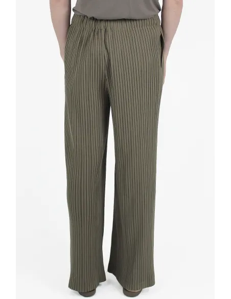Gongdid Design Pantalons Stripe Pleats Pants