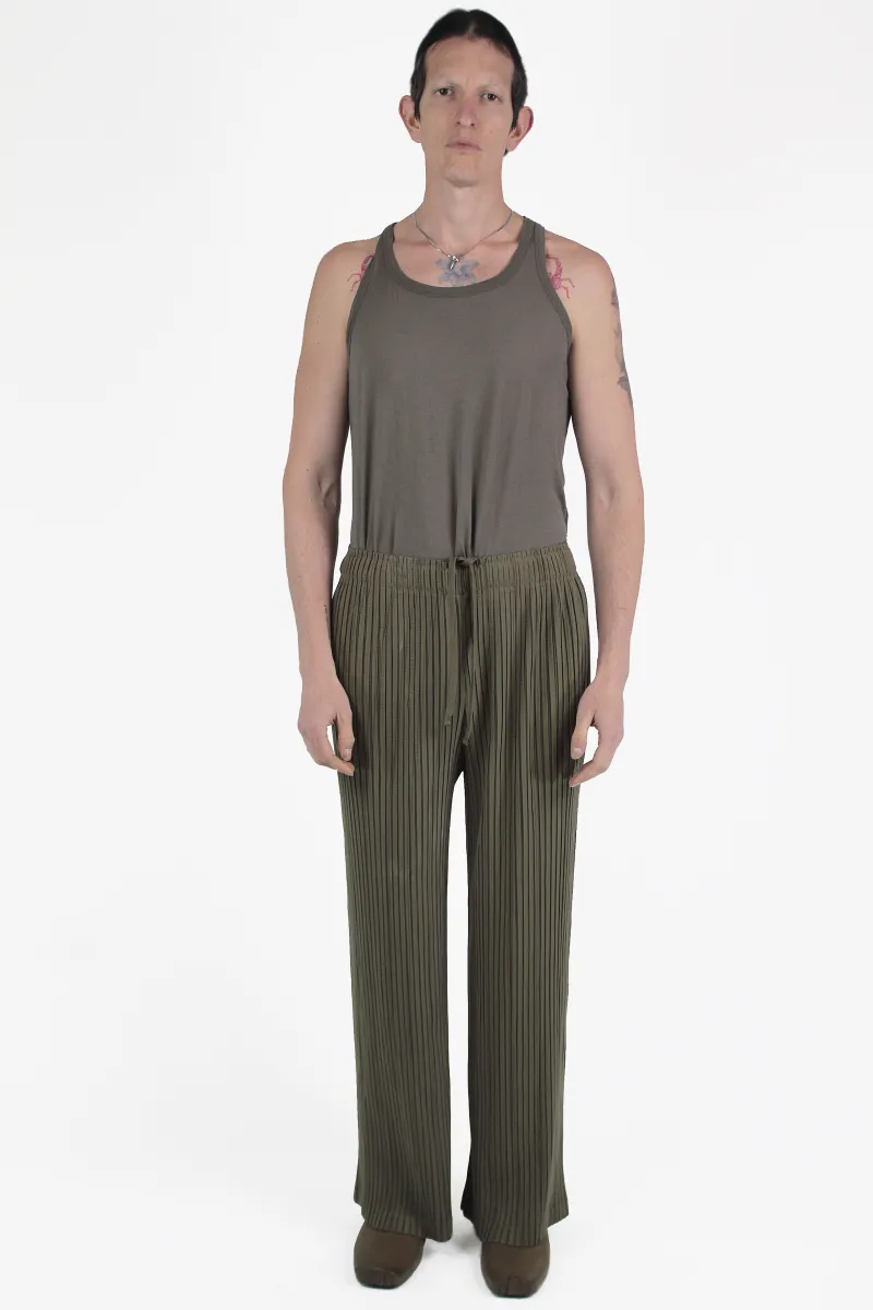 Gongdid Design Pantalons Stripe Pleats Pants