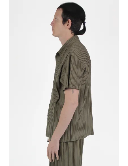 Gongdid Design Hemden Stripe Pleats Ss Shirt