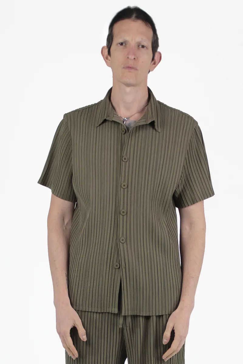 Gongdid Design Hemden Stripe Pleats Ss Shirt