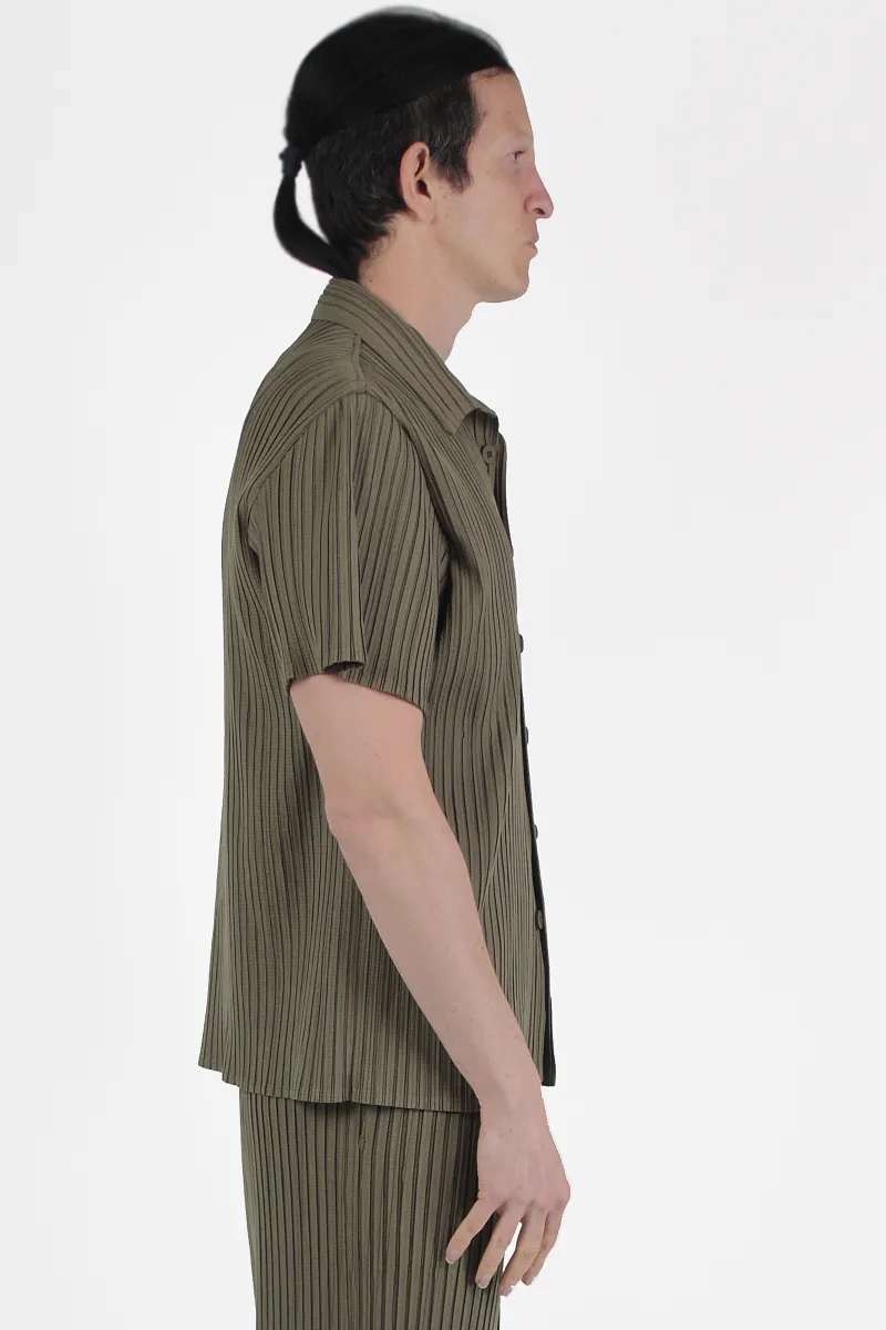 Gongdid Design Chemises Stripe Pleats Ss Shirt