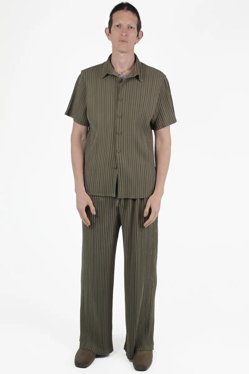 Gongdid Design Chemises Stripe Pleats Ss Shirt