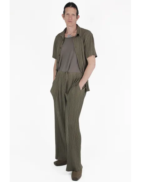 Gongdid Design Hemden Stripe Pleats Ss Shirt