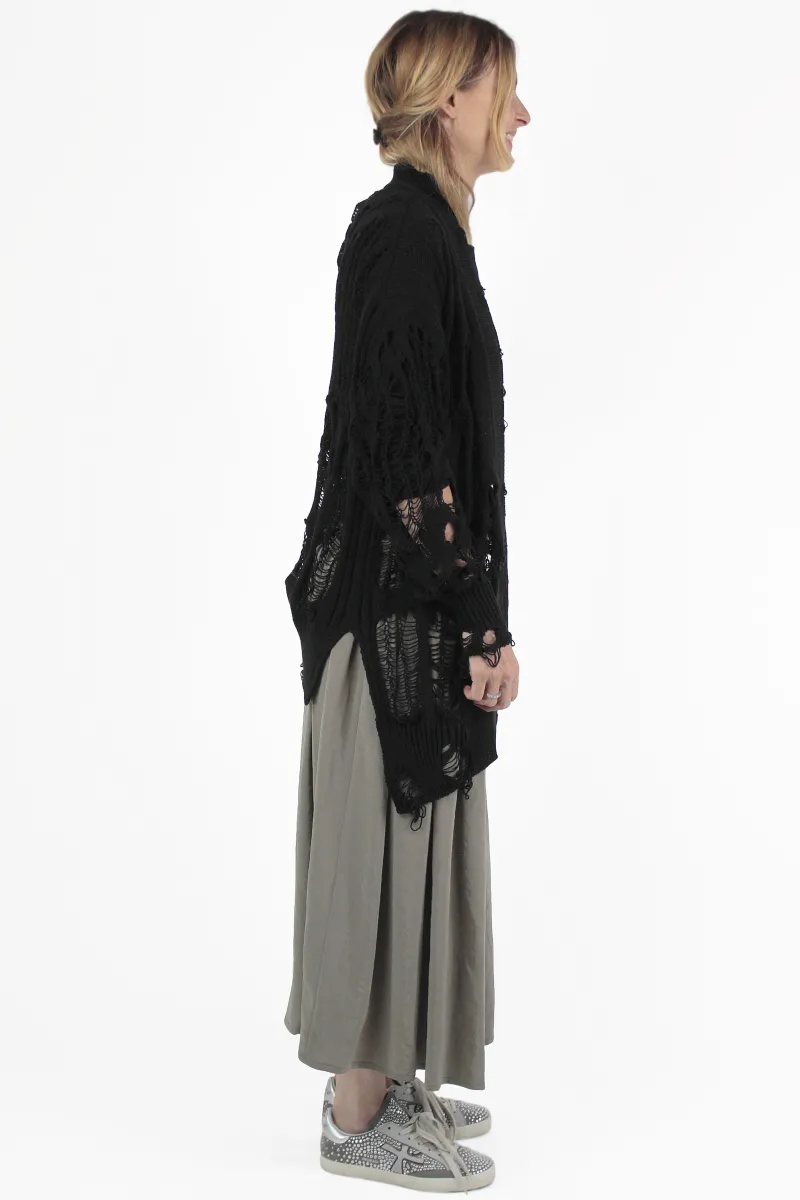 Yohji Yamamoto CARDIGANS Thread Long Cardigan Black