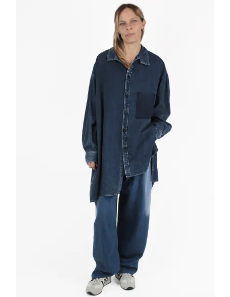 Yohji Yamamoto 衬衫 Umbalanced Indigo Blouse