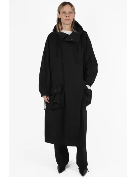 Yohji Yamamoto CAPOTTI IMPERMEABILI Hooded Big Coat