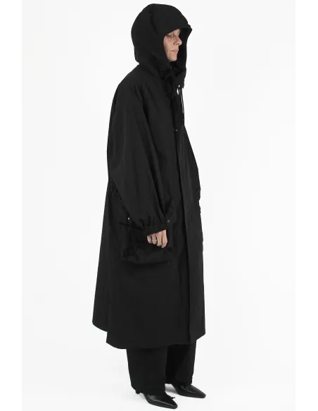 Yohji Yamamoto CAPOTTI IMPERMEABILI Hooded Big Coat