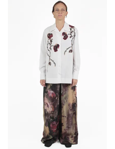 Antonio Marras CAMICIE Embroidery Rose Shirt