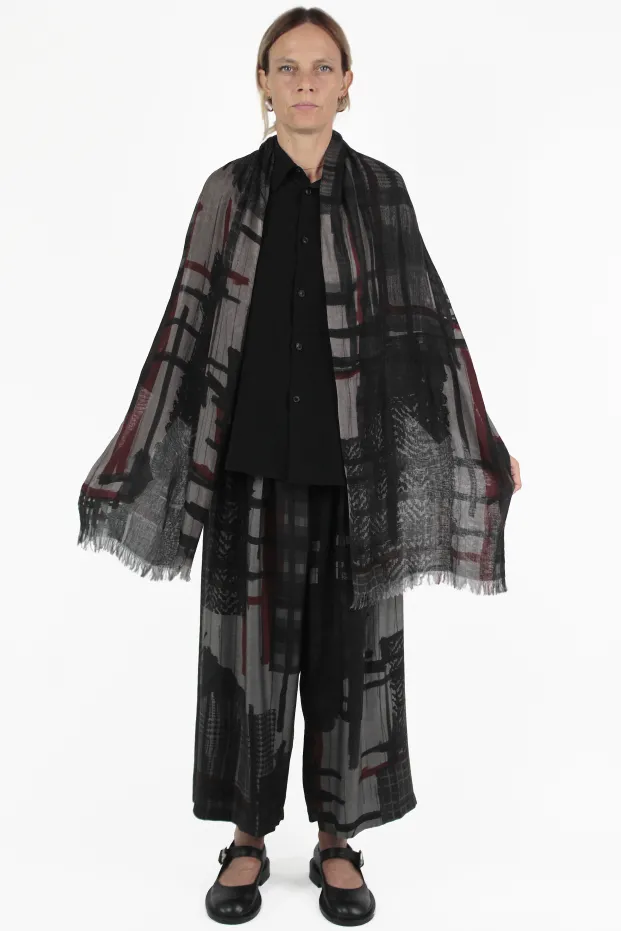 Yohji Yamamoto FOULARDS Rec Print Scarf 2