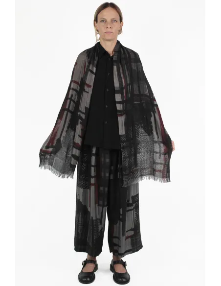 Yohji Yamamoto FOULARDS Rec Print Scarf