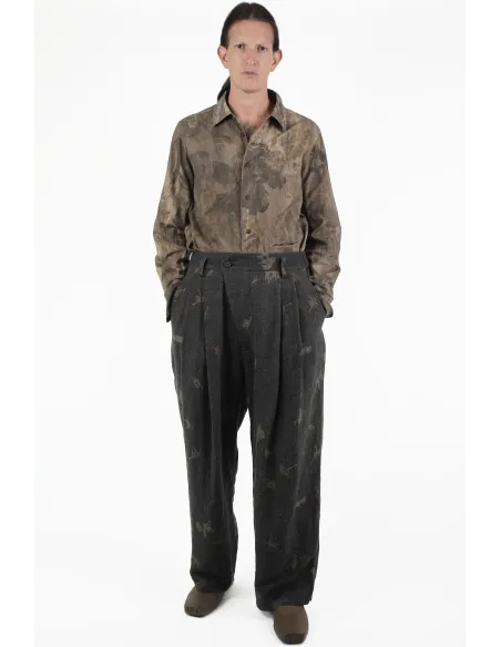 Ziggy Chen Pantalones Jacquard Pleats Pants