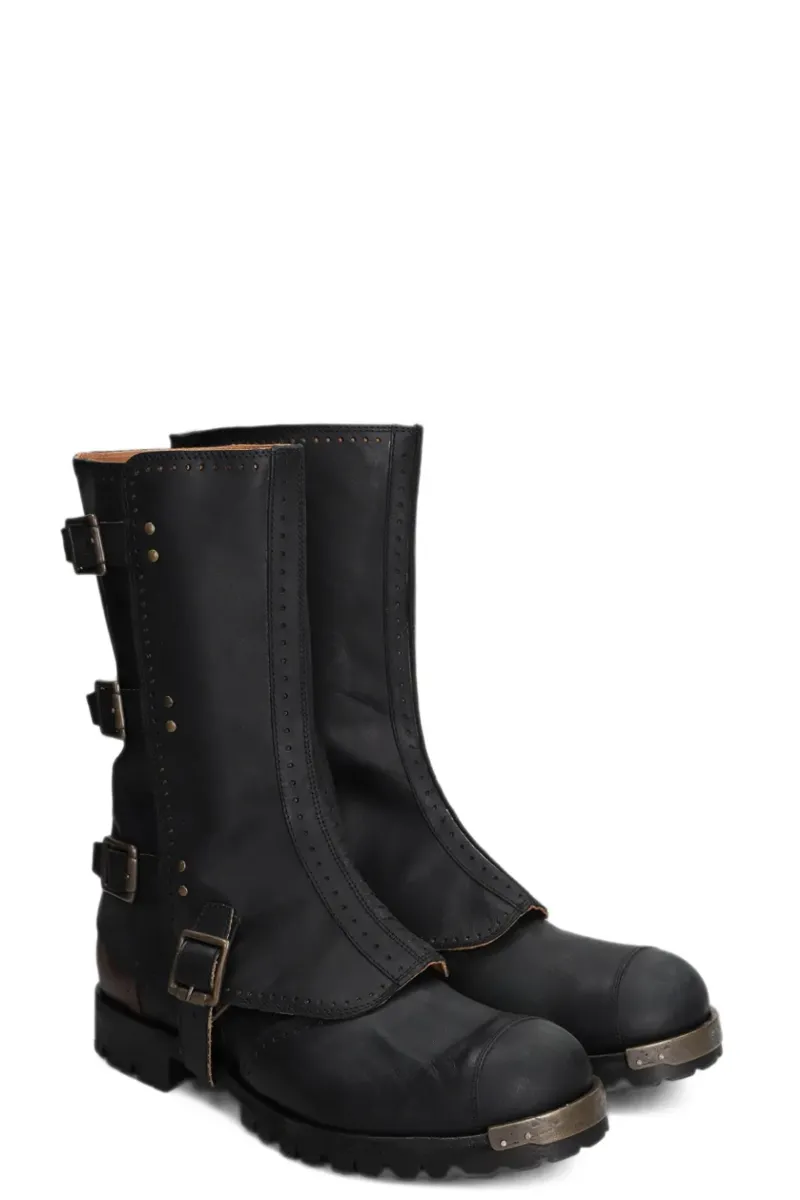 Ziggy Chen Stivali Brass Buckle Boots