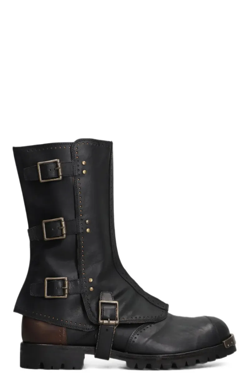 Ziggy Chen Stivali Brass Buckle Boots