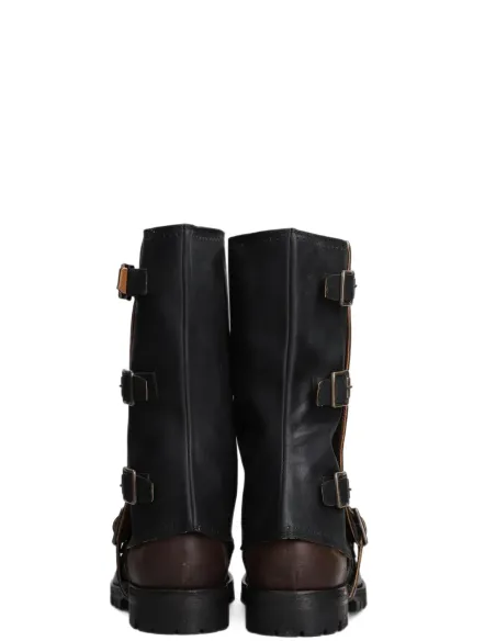 Ziggy Chen Stivali Brass Buckle Boots