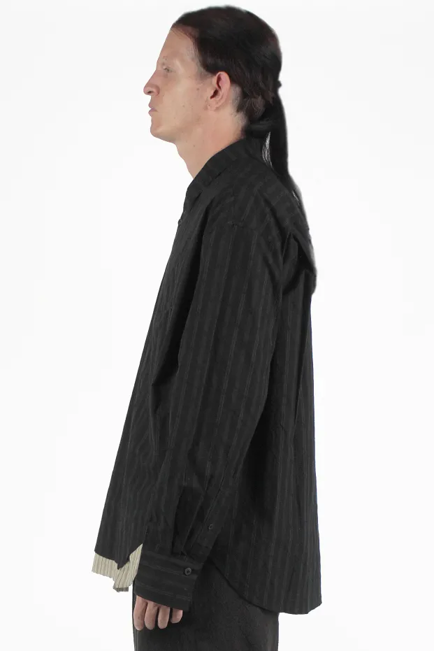Ziggy Chen Chemises Striped Layered Shirt 2